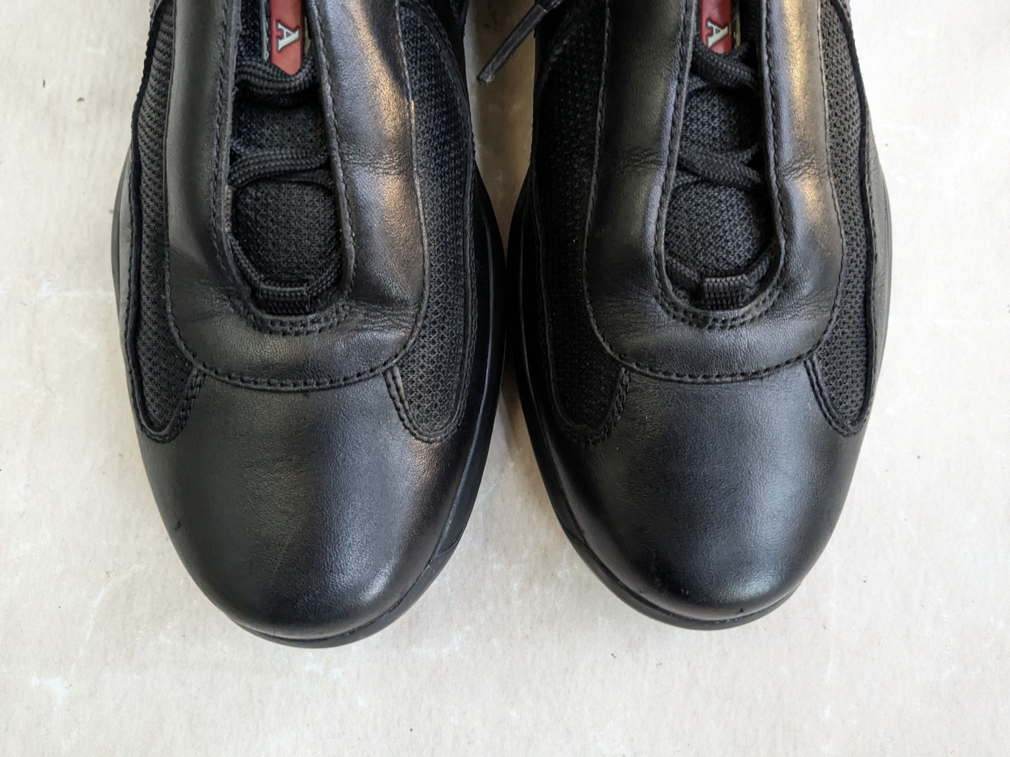 Prada Prada America's Cup Black Red 9 Leather Low Tops Size US 9 / EU 42 - 3 Thumbnail