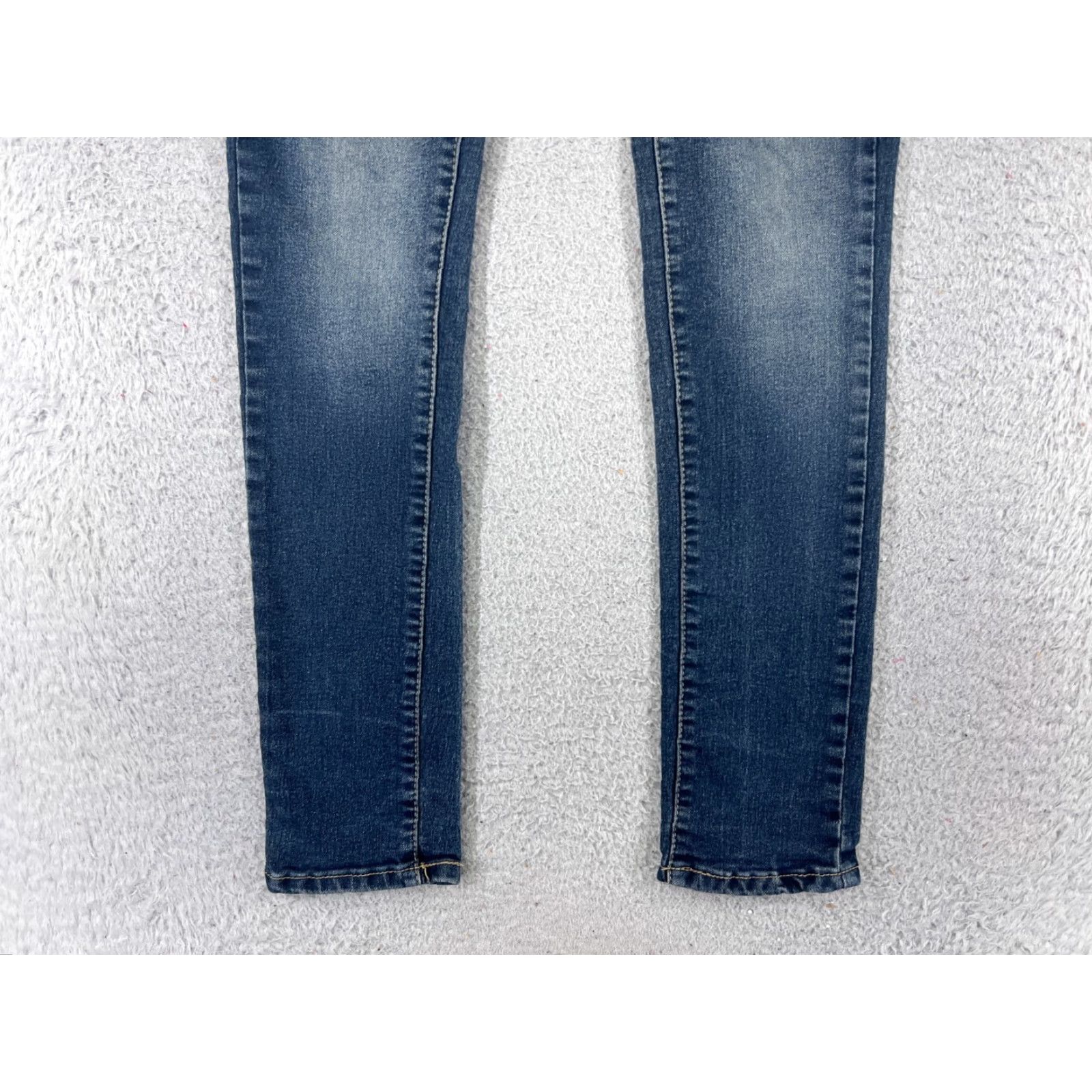 Denime Secretly Evil Jeans Womens Denin Skinny Blue 28x29 7 Low Rise 5-Pocket Cotton Denim Jeans Mens Womens Girls Size 28" / US 6 / IT 42 - 2 Thumbnail