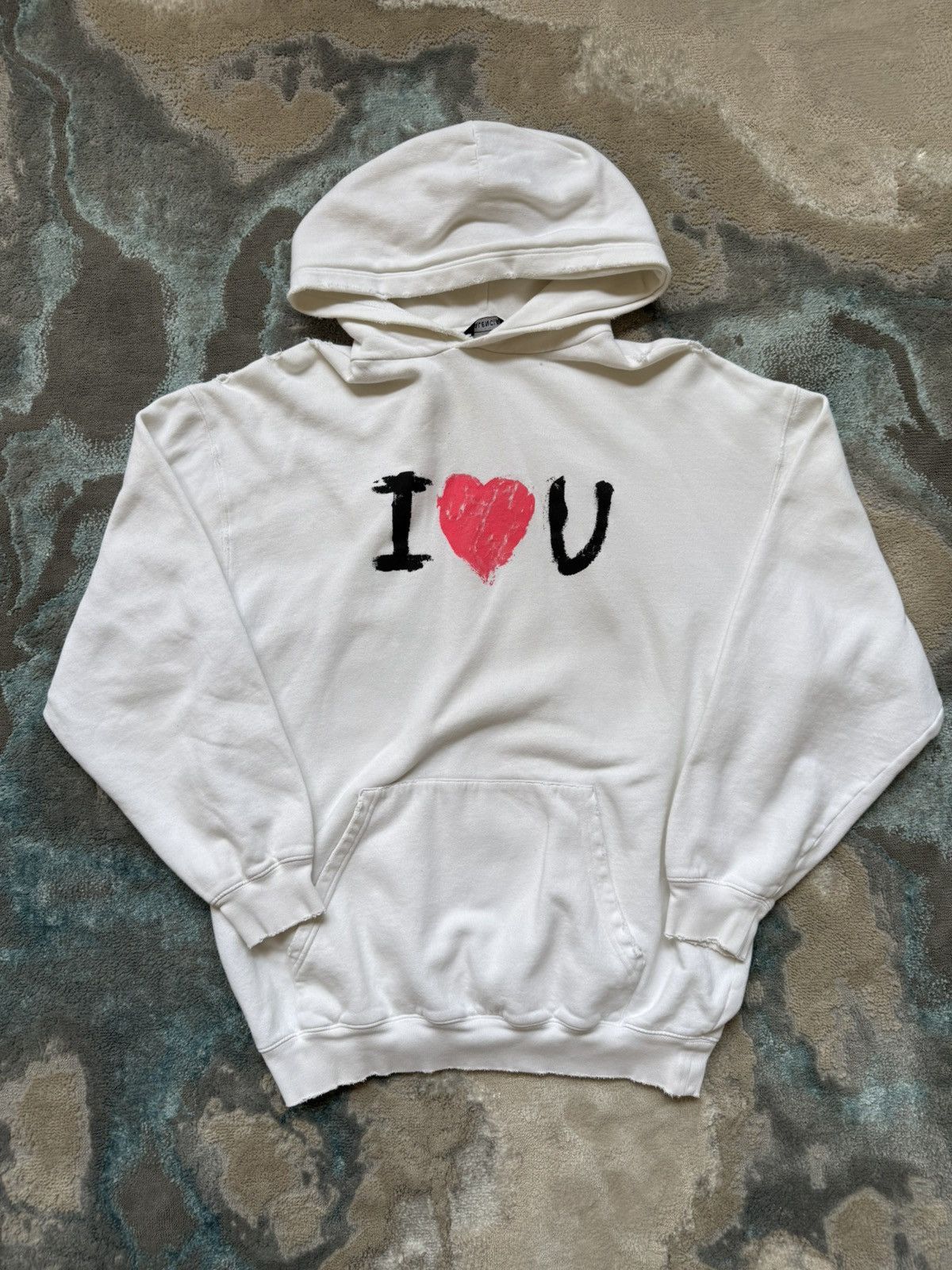 BALENCIAGA I LOVE U ダメージ加工　パーカー　アイラブユー Balenciaga Balenciaga 2020 Valentines Day Exclusive “I❤️U