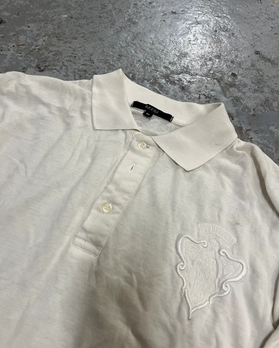 Gucci 2010s Gucci White Embroidered Logo Polo Size US M / EU 48-50 / 2 - 5 Thumbnail