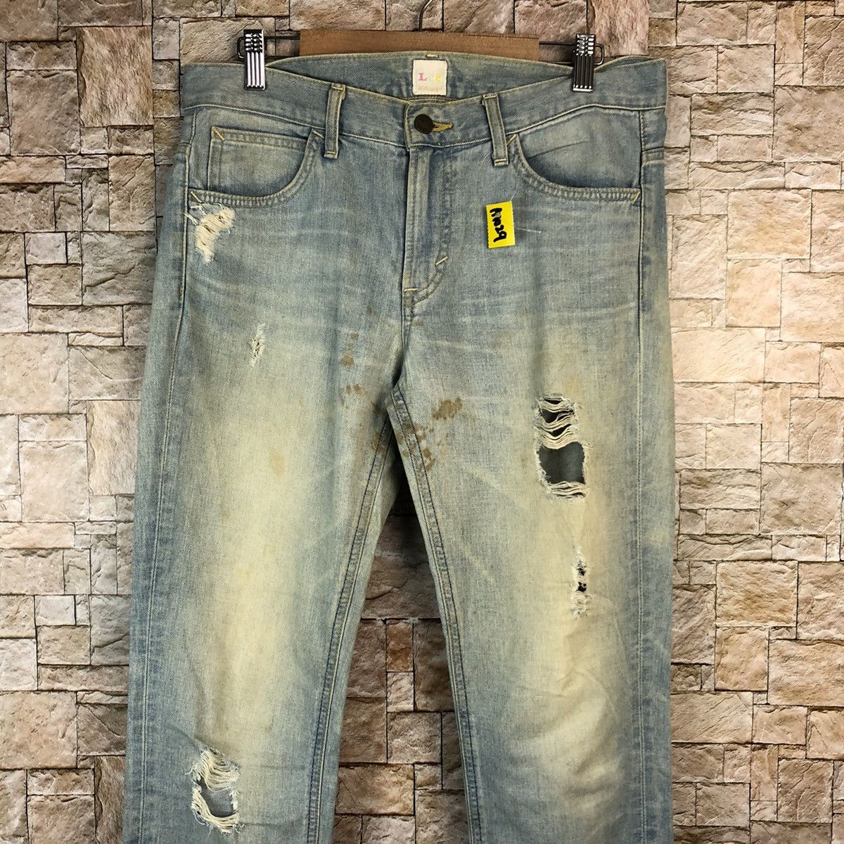 Lee Lee vintage Blue Distressed Denim Pants #A1029 Size US 31 - 5 Thumbnail