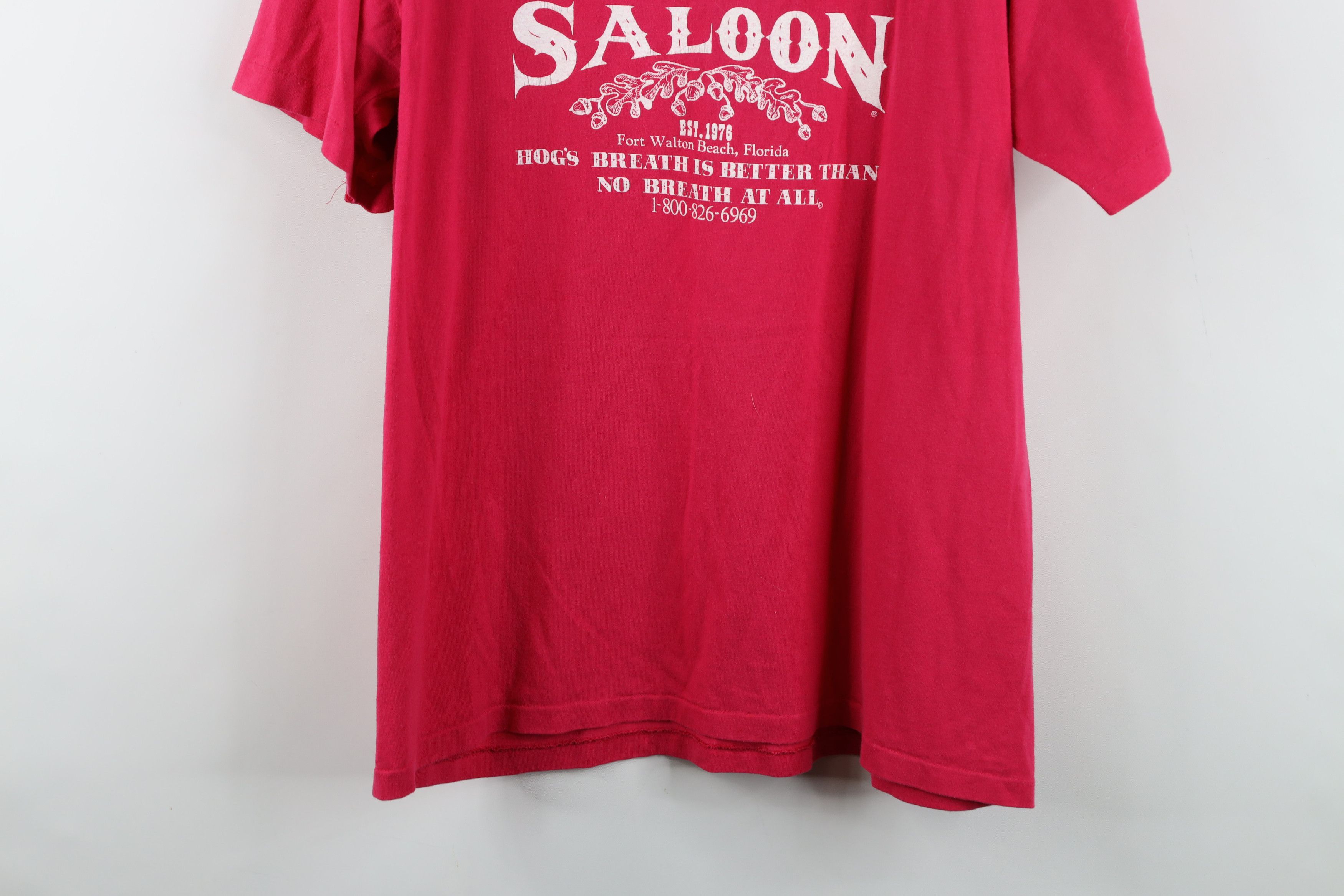 Vintage Vintage 90s Hogs Breath Saloon Short Sleeve T-Shirt Pink USA Size US XL / EU 56 / 4 - 12 Thumbnail
