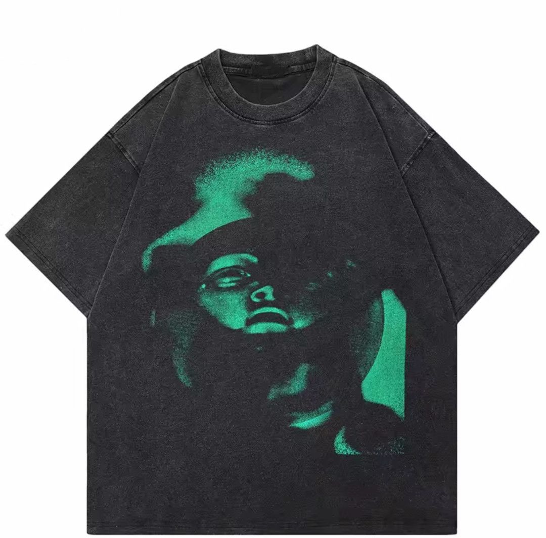 Japanese Brand Streetwear Washed Black T-shirt Green Face Size US S / EU 44-46 / 1 - 1 Thumbnail