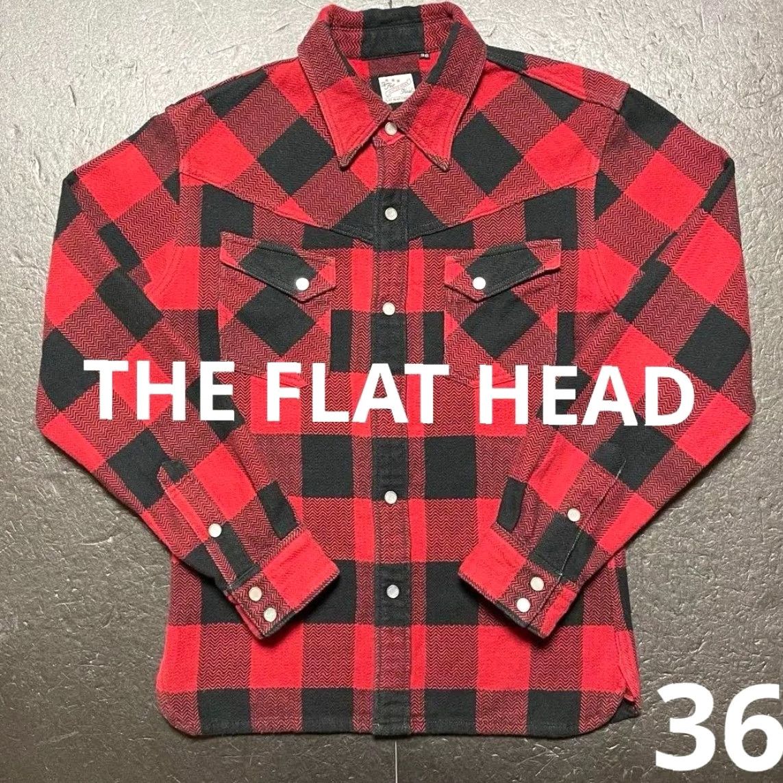 The Flat Head VINTAGE The Flat Head Flannel Shirt Block Check 36 Red Black Men's Button-Up Long Sleeve Cotton Wool Check Pattern 90s Style? Size US M / EU 48-50 / 2 - 2 Thumbnail
