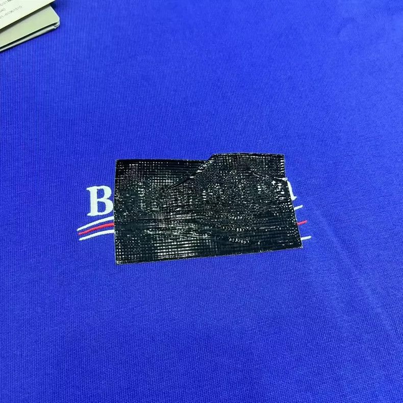 Balenciaga Balenciaga Tape Short Sleeve T-Shirt Blue Size US L / EU 52-54 / 3 - 3 Thumbnail