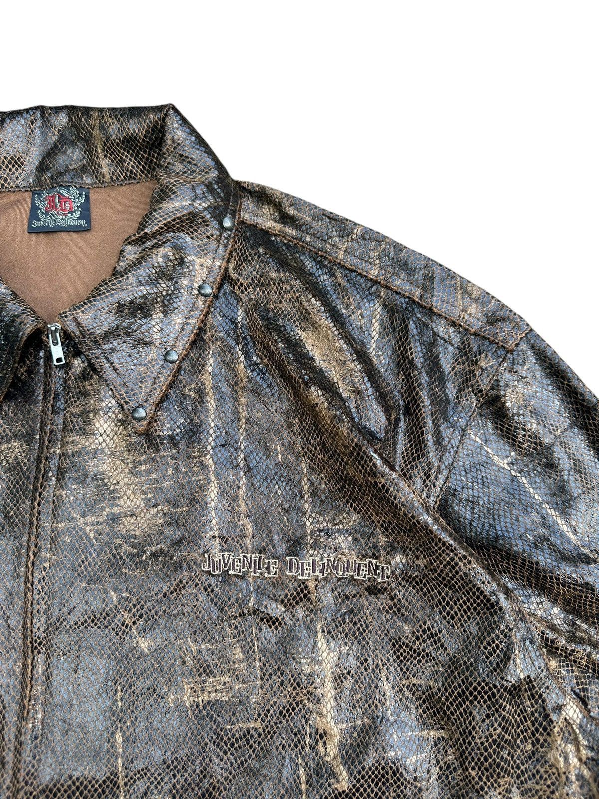 Le Grande Bleu (L.G.B.) Vtg🔥Juvenile Delinquent Genuine Python Zipper Jacket Size US XXL / EU 58 / 5 - 8 Thumbnail