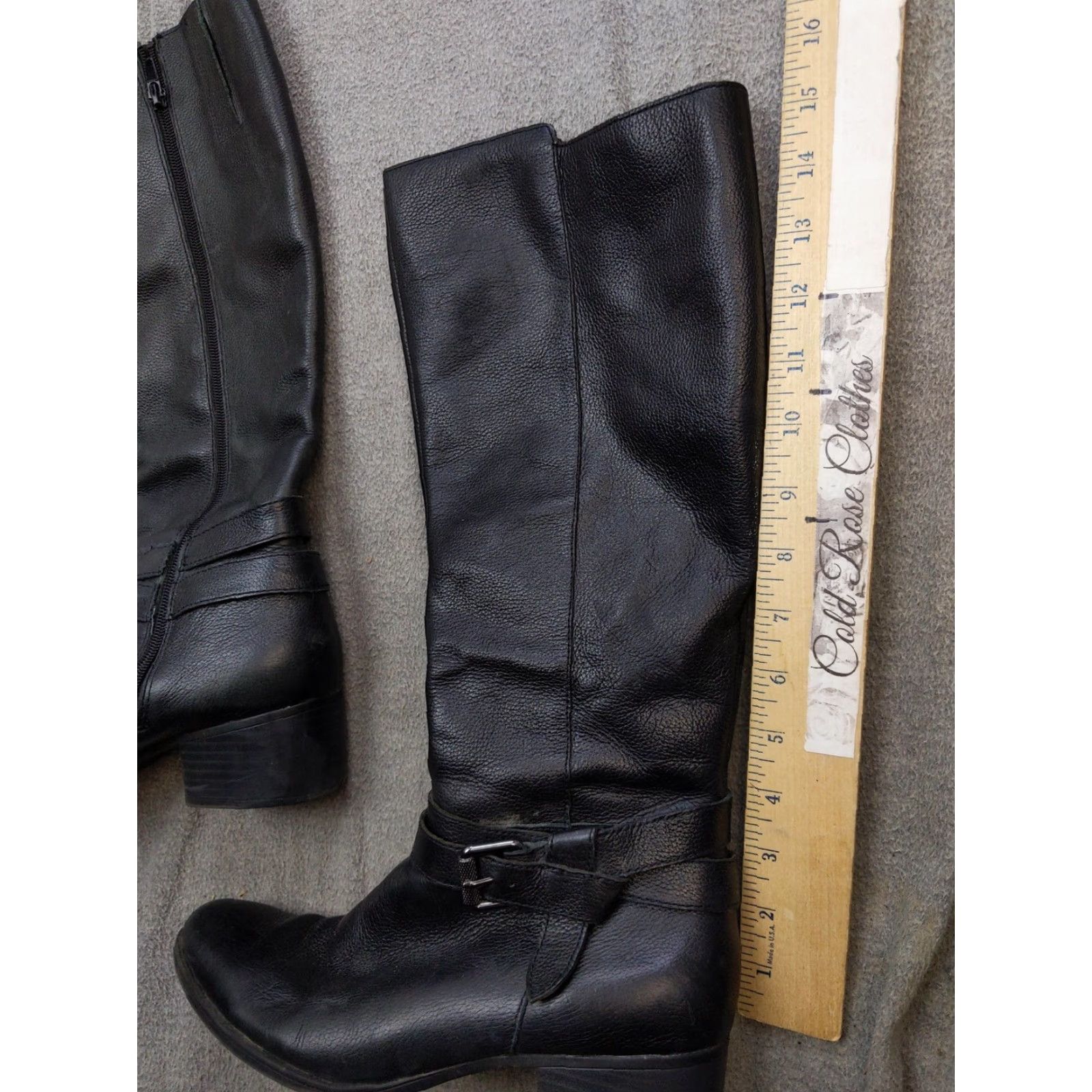 Naturalizer Naturalizer Boots Womens Size 9.5 39.5 Black Leather Knee High Buckle Zip Riding Boot Women M Size US 10 / IT 40 - 4 Thumbnail