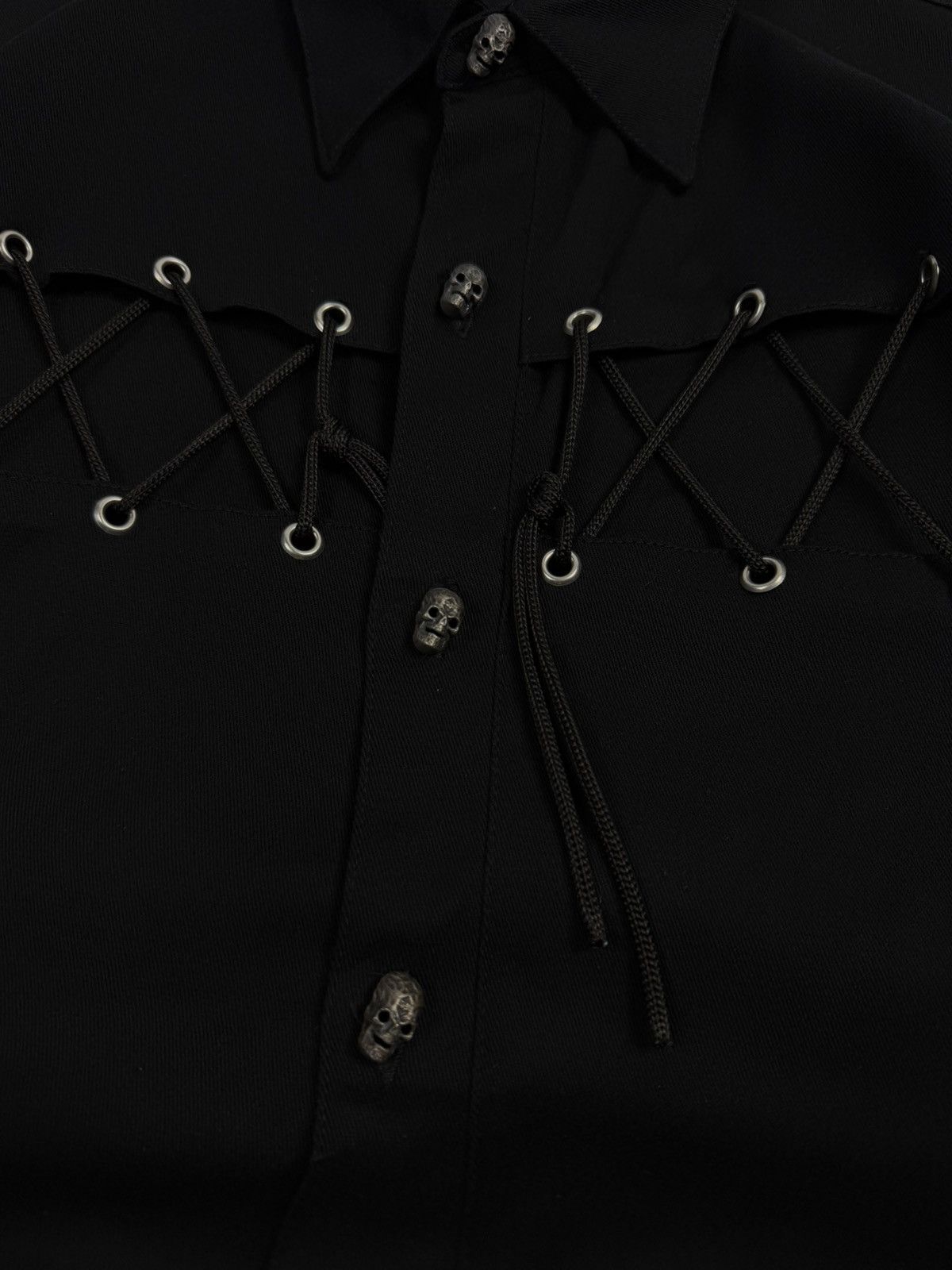 Killstar Aderlass Gothic Punk Shirt Skull Buttons Lace Up Avant Garde Size US XXL / EU 58 / 5 - 7 Thumbnail