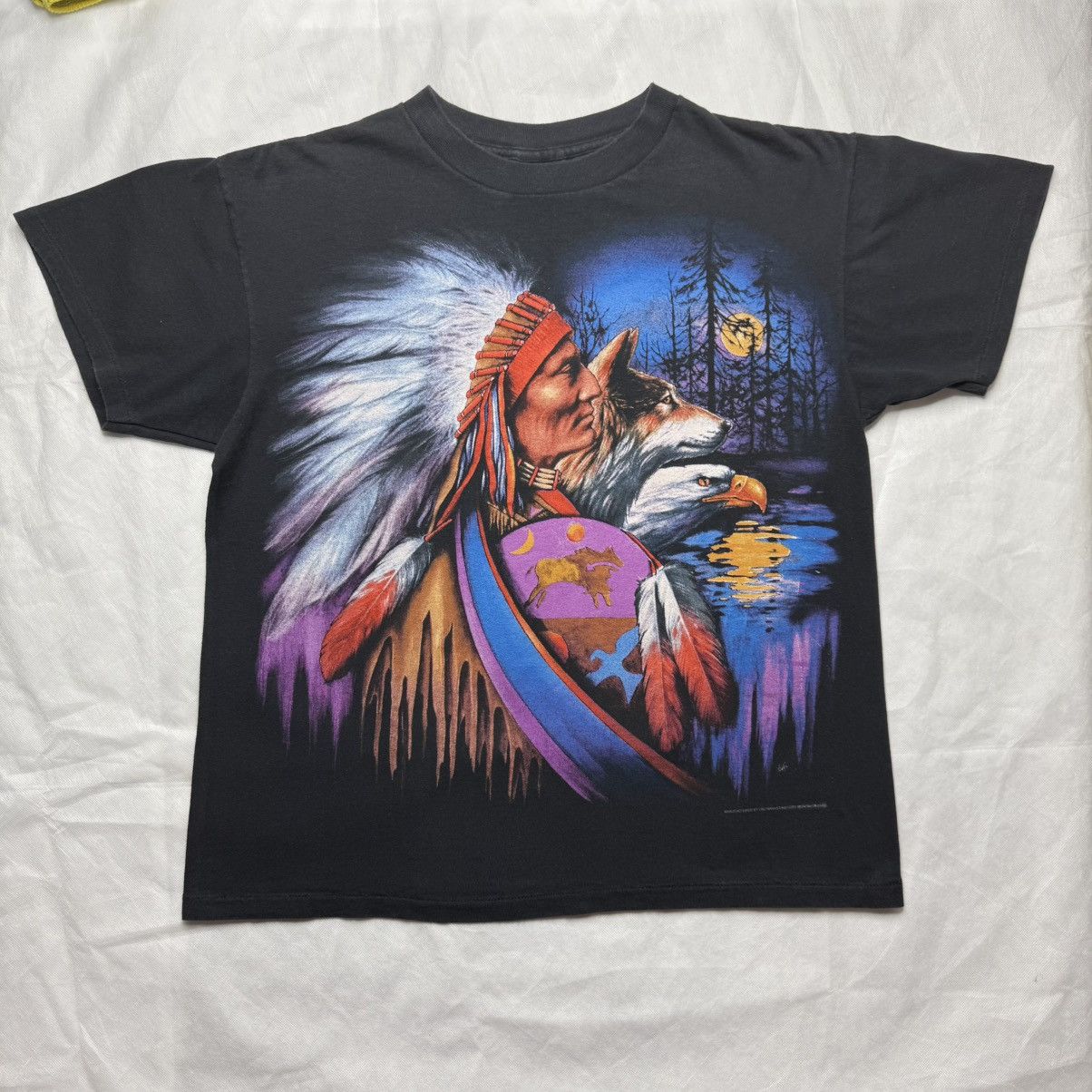 Vintage Vintage 3D Emblem Native Wolf Eagle Tee L USA Size US L / EU 52-54 / 3 - 2 Thumbnail