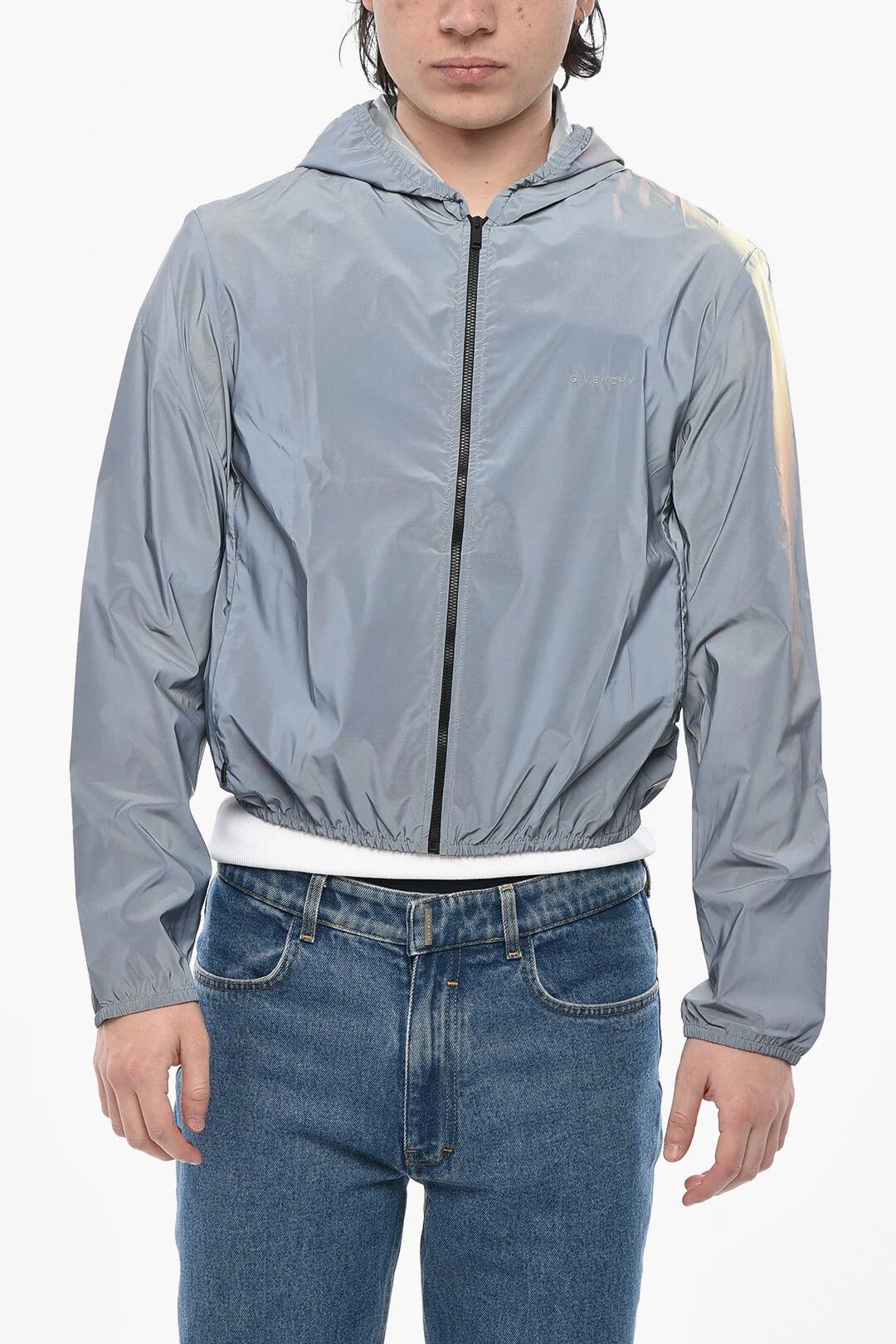 Givenchy og1mm0326 Reflective Nylon Windbreaker Jacket in Sliver Size US S / EU 44-46 / 1 - 1 Thumbnail