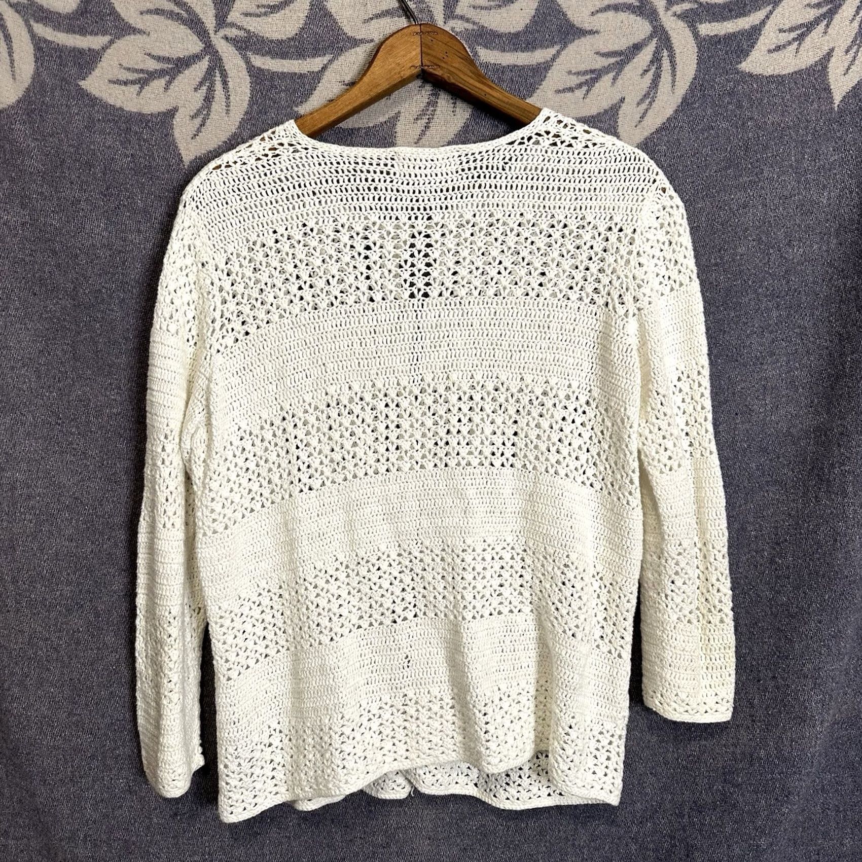 Eddie Bauer VINTAGE Eddie Bauer Cardigan Women’s Petite S White Cotton Blend Open-Knit 3/4 Sleeve Round Neck Lightweight Bohemian 90s Casual Womens Size S / US 4 / IT 40 - 5 Thumbnail
