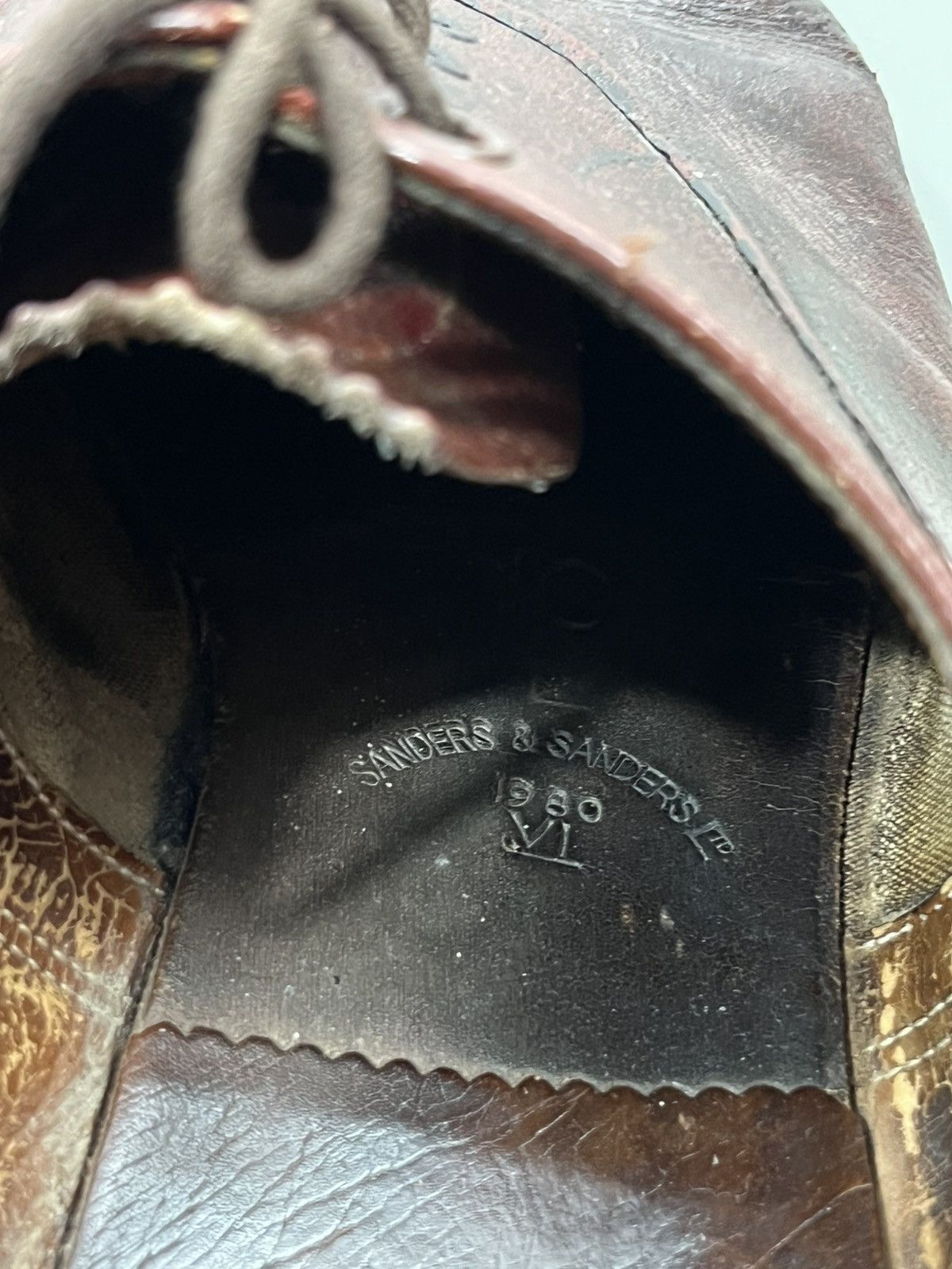 Sanders Sanders 1980 Distressed Brown Leather Cap Toe Oxford Shoes Size US 10 / EU 43 - 12 Thumbnail