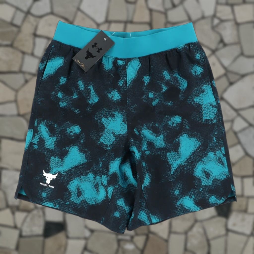 Under Armour Under Armour Project Rock Woven Athletic Shorts Teal Tie-Dye Mens M Size US 31 - 1 Thumbnail
