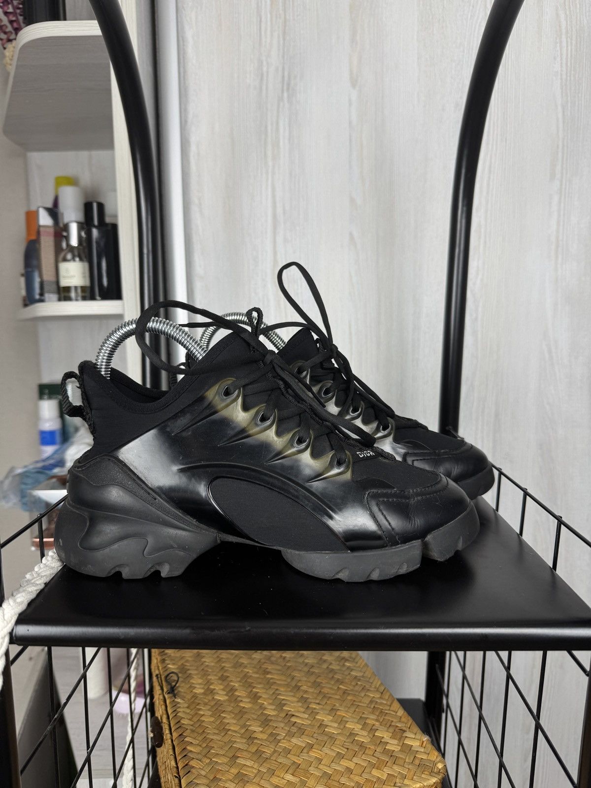 Christian Dior Monsieur Dior Black Fabric Leather D-Connect Lace Up Sneakers Size US 7.5 / IT 37.5 - 2 Thumbnail