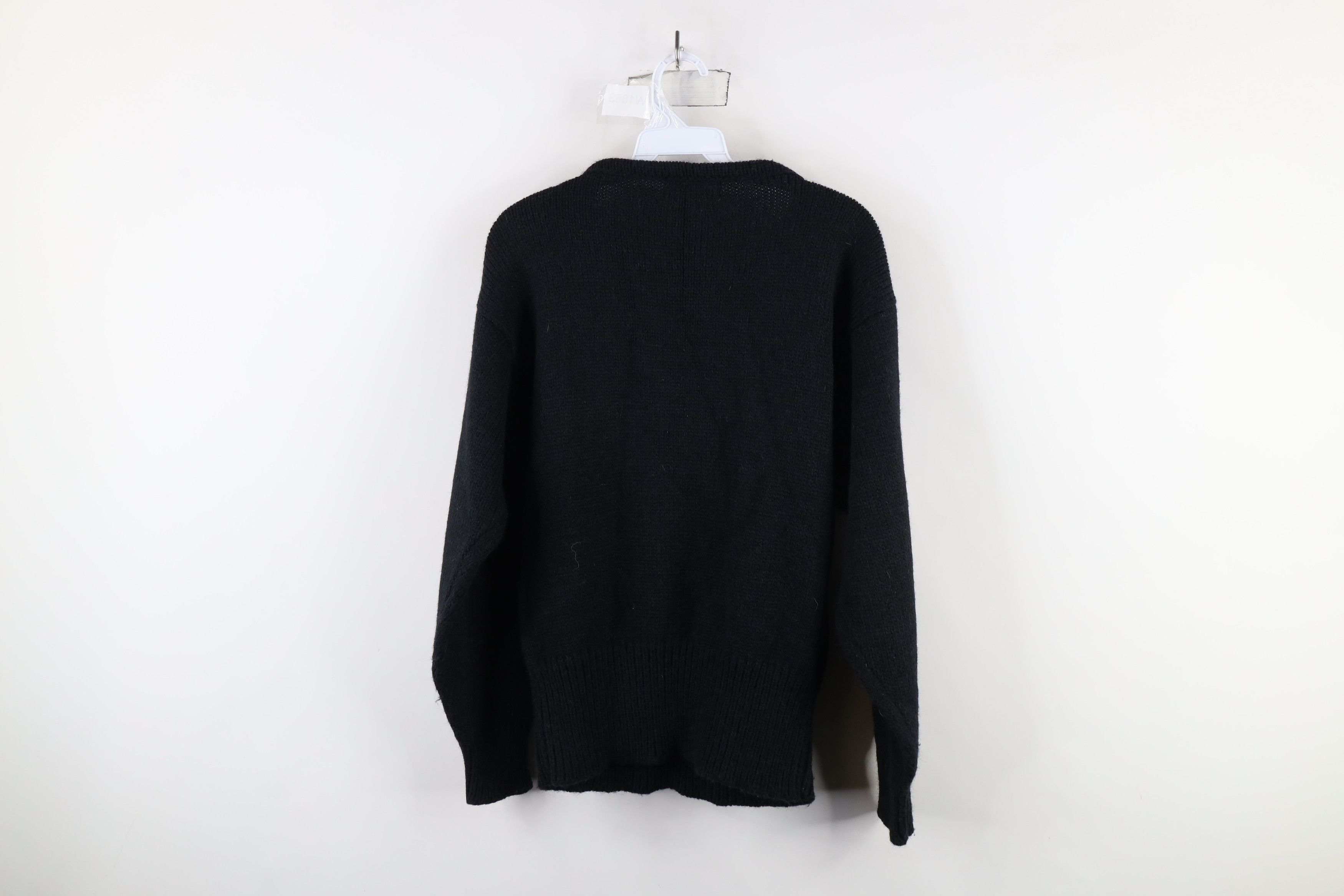 Vintage Vintage 90s Streetwear Flower Floral Knit Sweater Black Size XS / US 0-2 / IT 36-38 - 8 Thumbnail