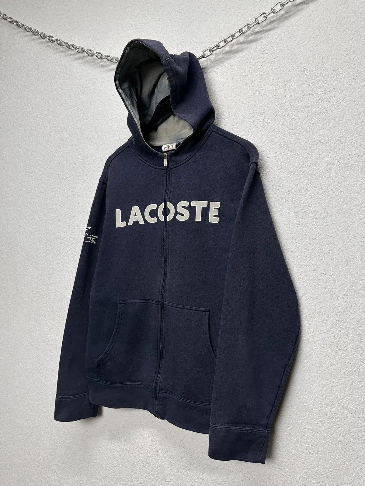 Vintage Vintage Blue Hoodie Lacoste Sport Casual Streewear Style Size US L / EU 52-54 / 3 - 4 Thumbnail