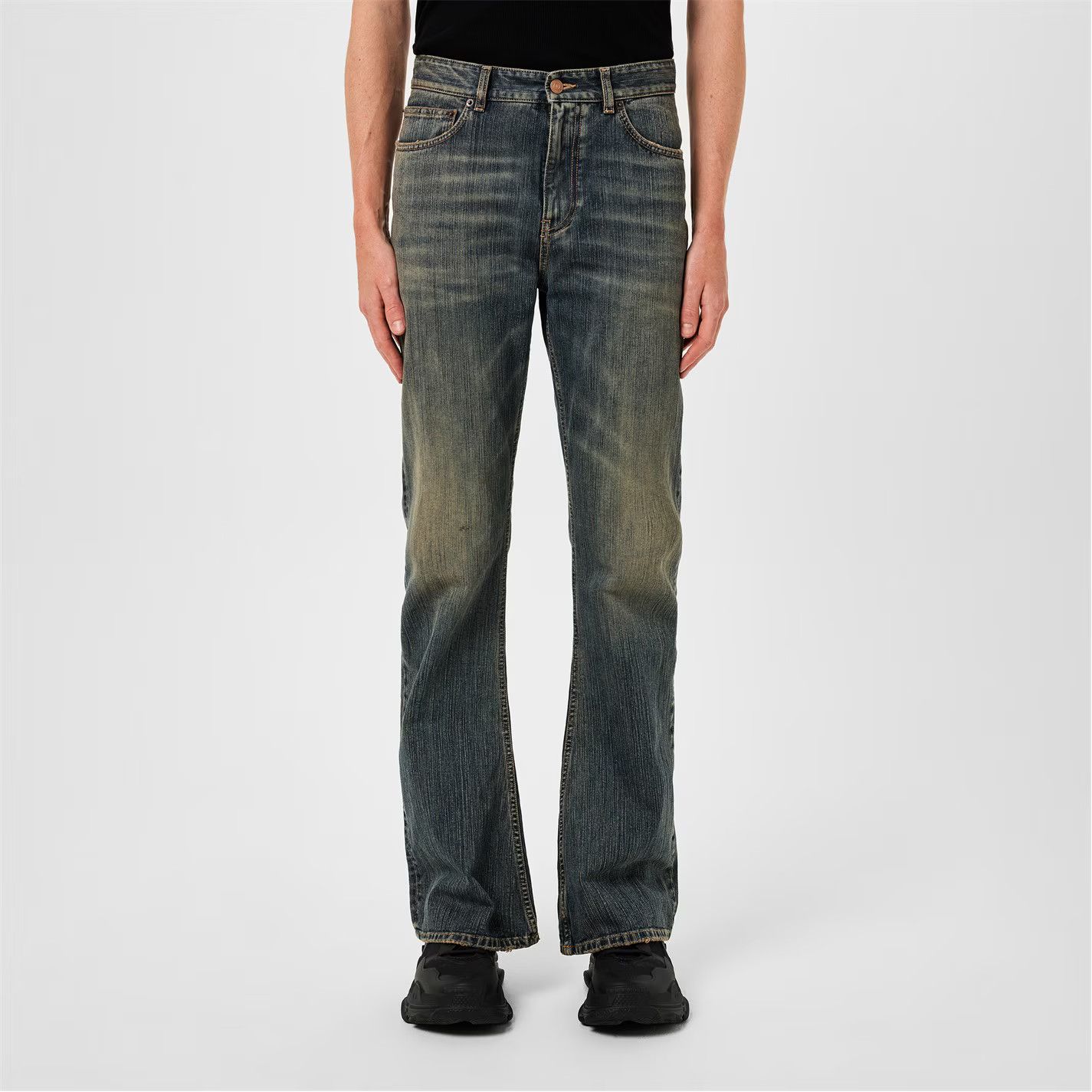 Balenciaga o1g2r1mq0226 Bootcut Jeans In Blue Size US 28 / EU 44 - 3 Thumbnail