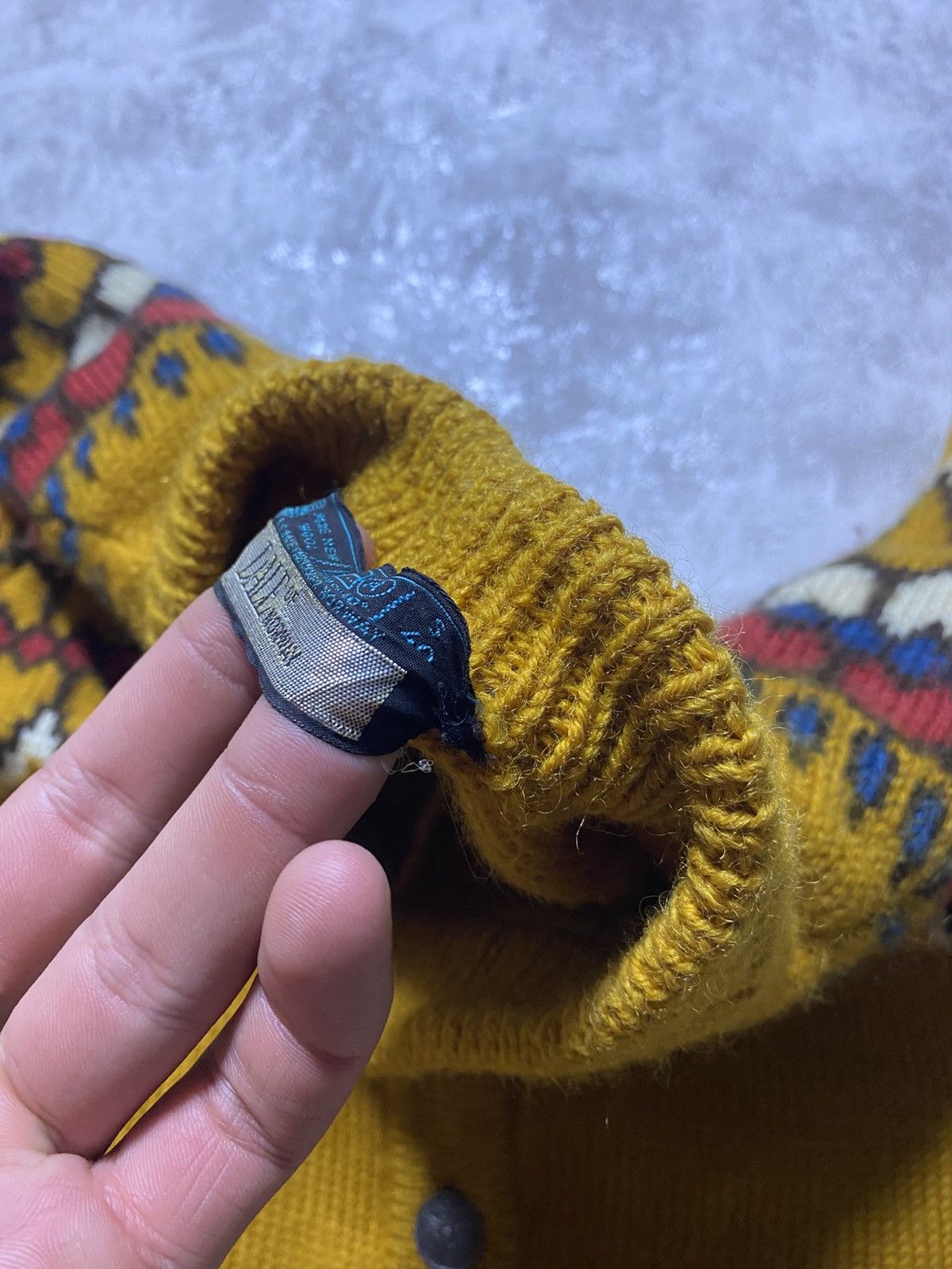 Dale Of Norway Dale of Norway Vintage Mustard Fair Isle Wool Cardigan Size US S / EU 44-46 / 1 - 6 Thumbnail