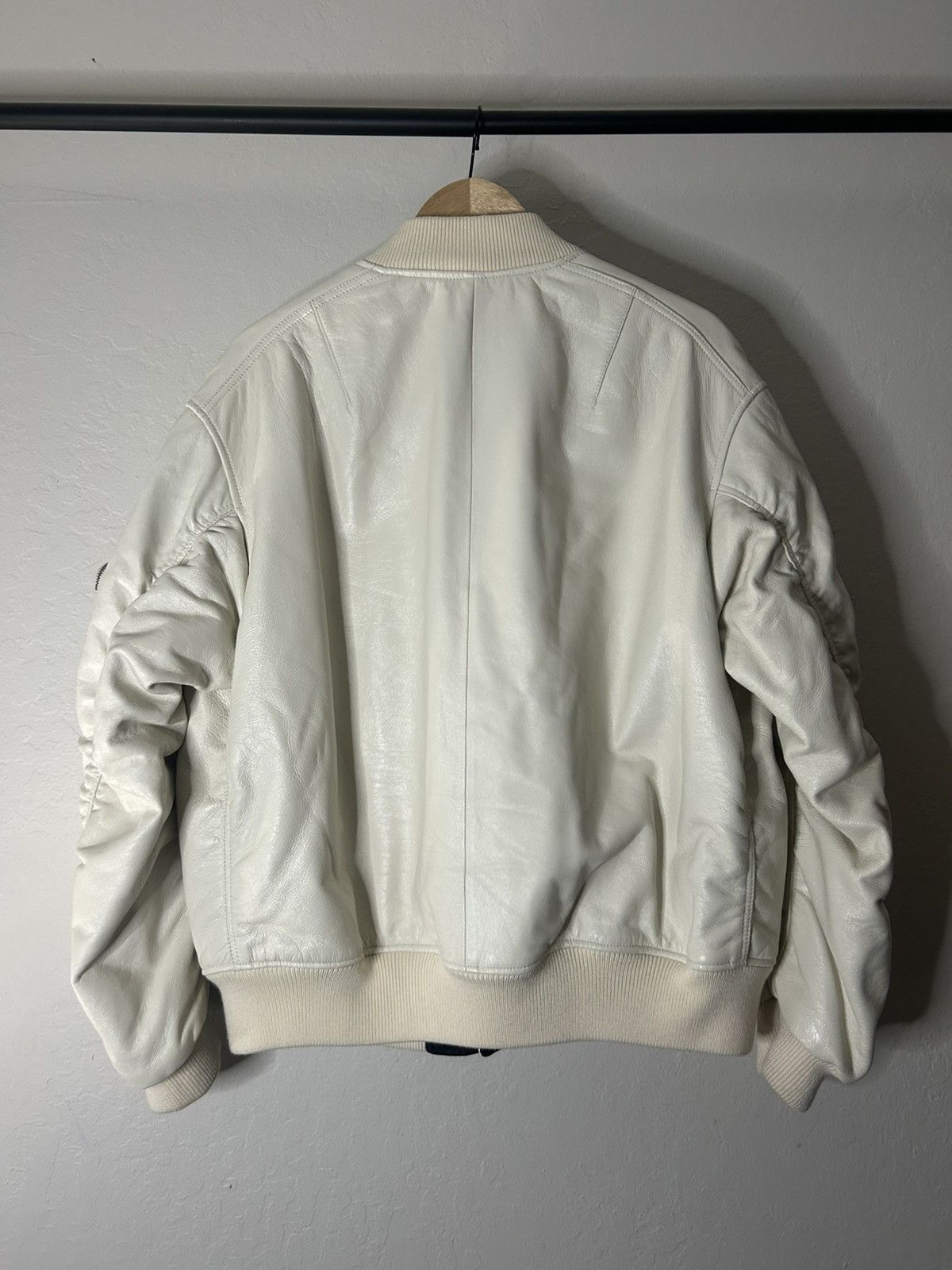 Prada Prada Raf Simons White Leather Bomber Size US L / EU 52-54 / 3 - 2 Thumbnail