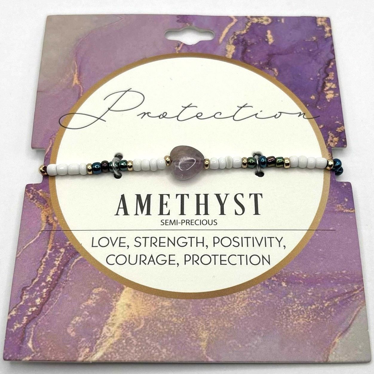 Other Lilac Amethyst Heart Crystal Bracelet Size ONE SIZE - 2 Thumbnail