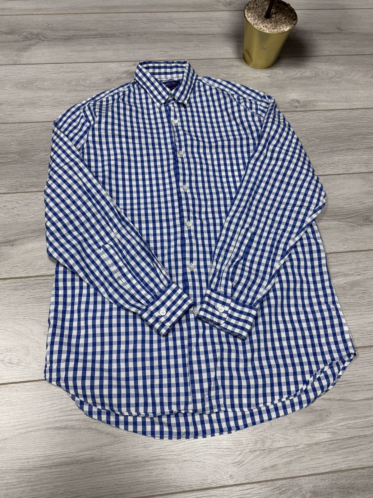 Ralph Lauren Purple Label Ralph Lauren POLO Purple Label shirt check mesh Size US L / EU 52-54 / 3 - 5 Thumbnail