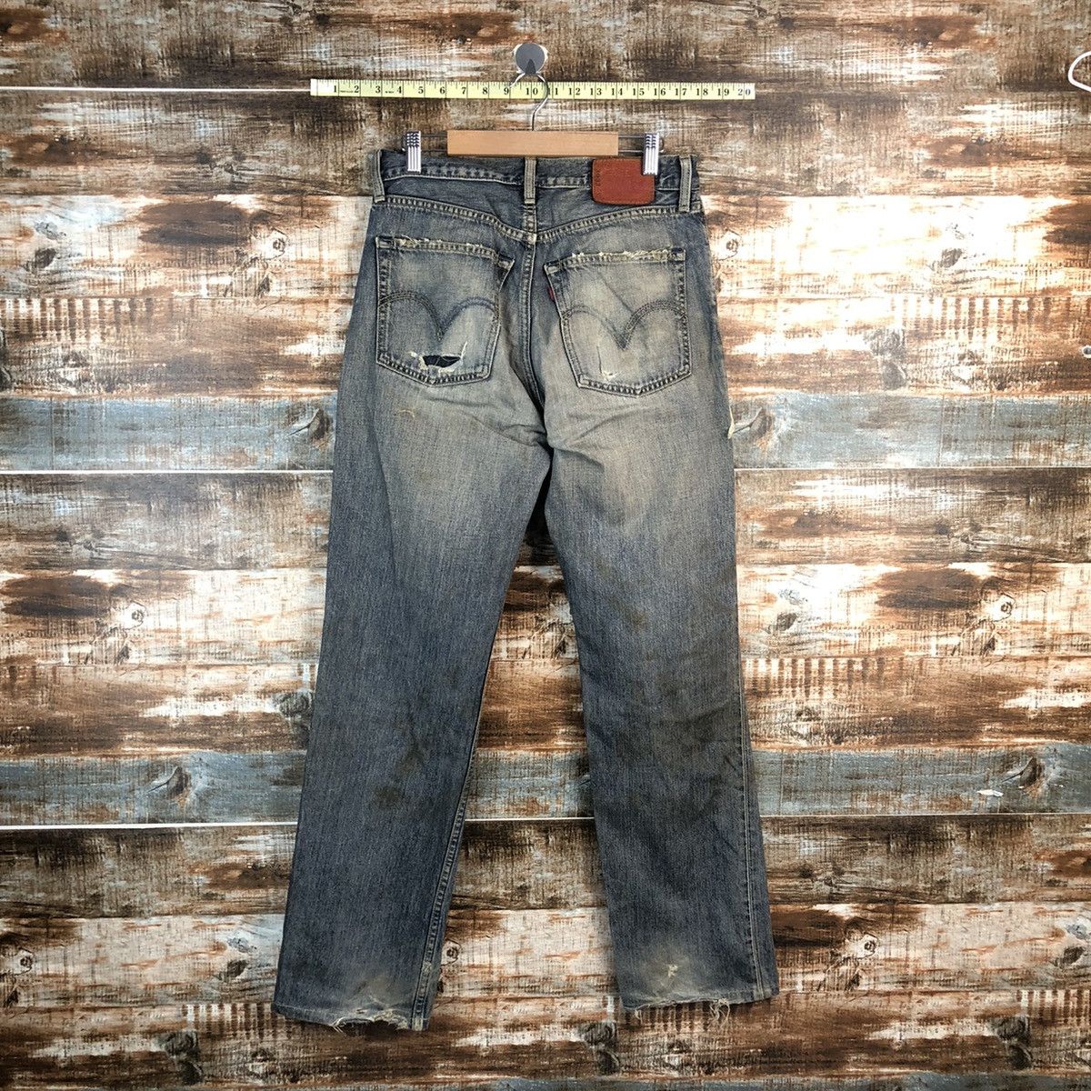 Levi's 503 Levis Blue ripped distressed Denim jeans #A2615 Size US 30 / EU 46 - 15 Thumbnail