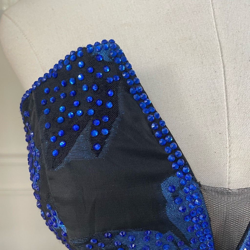 Other Ellie Wilde Formal Bandeau Crop Top Bustier Cobalt Blue Blac Size S / US 4 / IT 40 - 3 Thumbnail