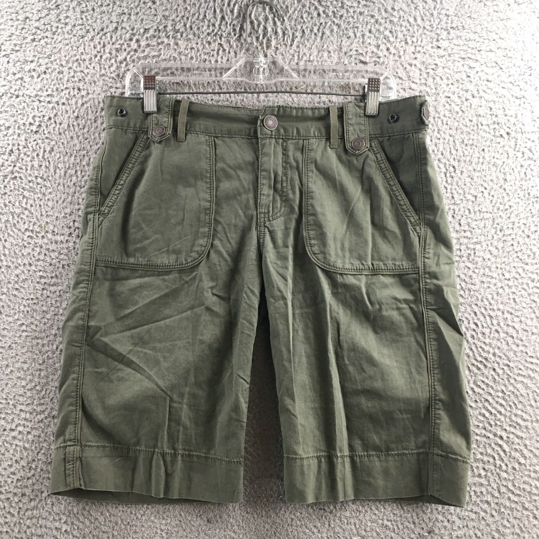 Calvin Klein Calvin Klein Utility Shorts Womens 6 Green Cotton Flat Front Cargo Pocket Shorts Womens 6 Green Cotton Flat Front Mens Womens Size 28" / US 6 / IT 42 - 2 Thumbnail