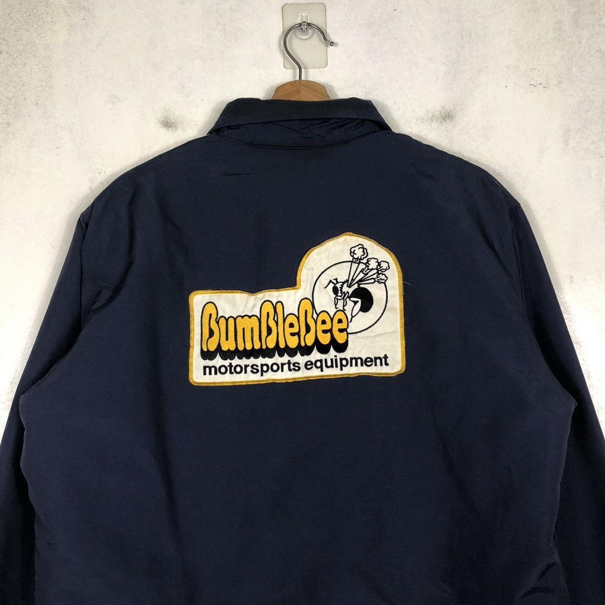 Japanese Brand 📌VINTAGE BOMBER BIKER JACKET BUMBLEBEE RACING CLUB USA Size US L / EU 52-54 / 3 - 11 Thumbnail