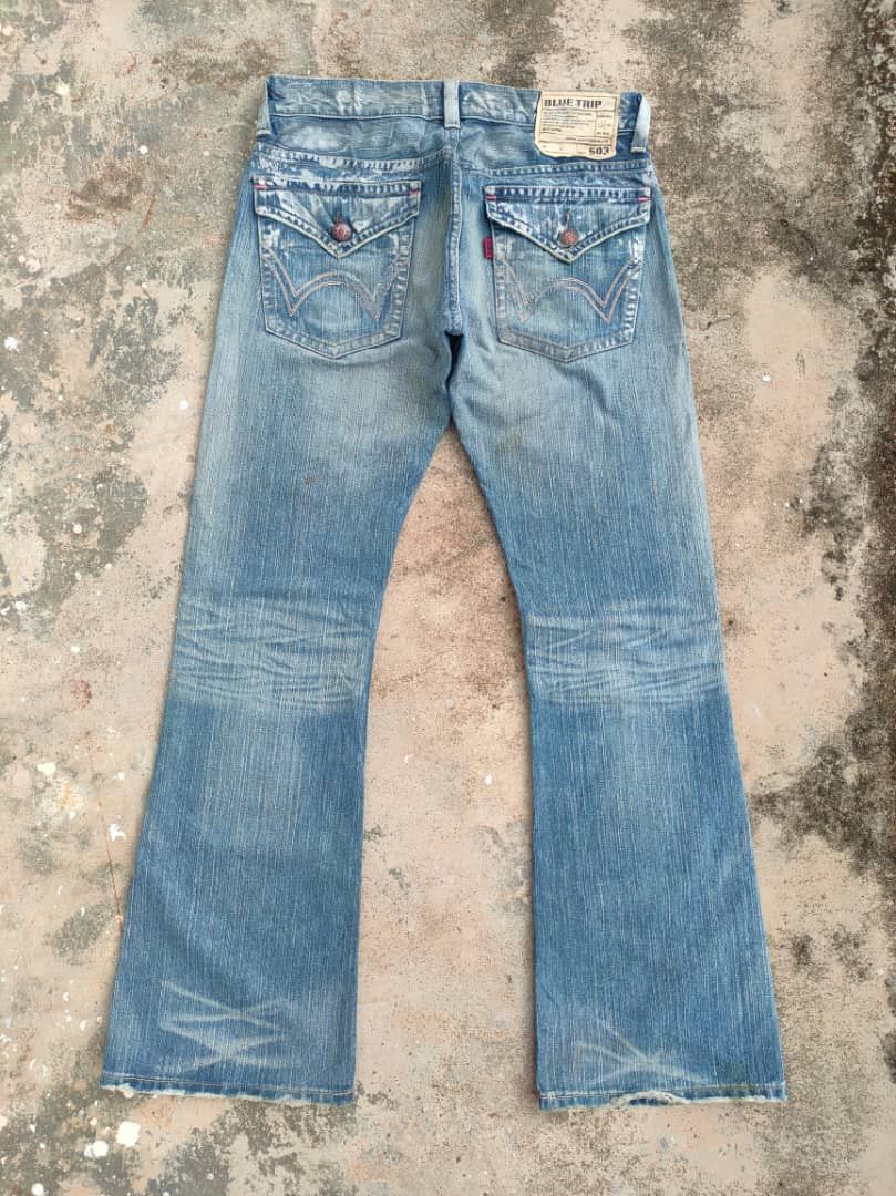Edwin FLARE VINTAGE EDWIN BOOTCUT RIPPED DENIM JEANS PANTS Size US 35 - 2 Thumbnail