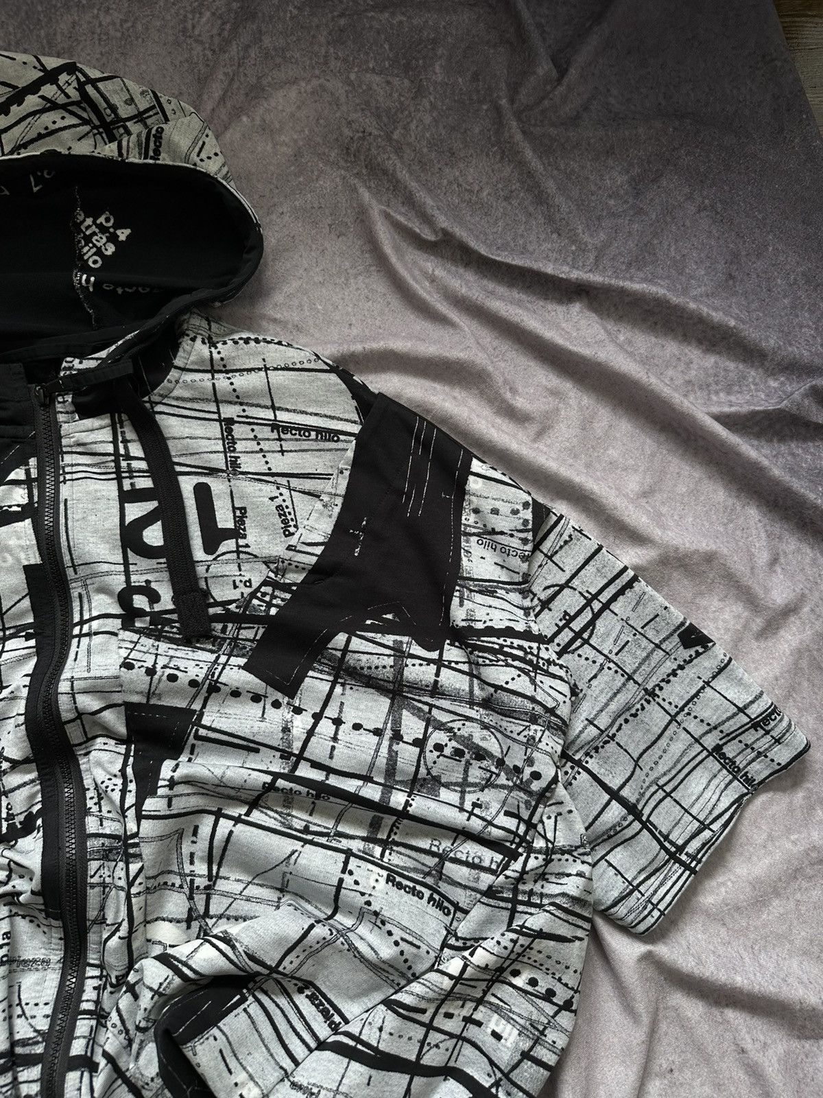 Rundholz RUNDHOLZ BLACK LABEL Patterned Zip Hoodie Black / White Size ONE SIZE - 4 Thumbnail