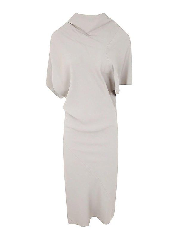 Rick Owens o1y0126 Midi Dress in Light Gray Size S / US 4 / IT 40 - 1 Thumbnail