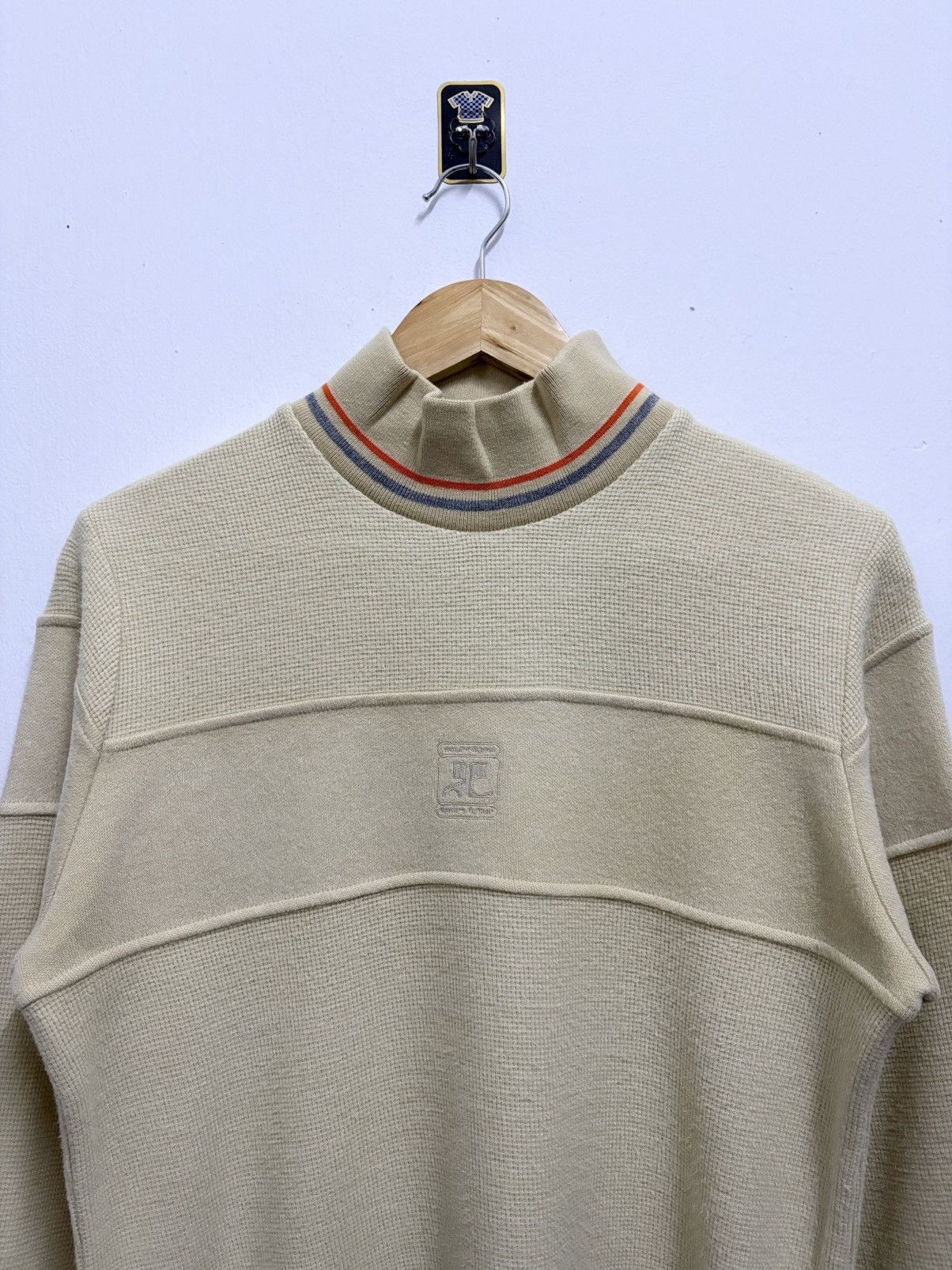 Courreges Vintage 90's Courreges Sport Futur Logo L/S Mock Turtleneck Size M / US 6-8 / IT 42-44 - 3 Thumbnail