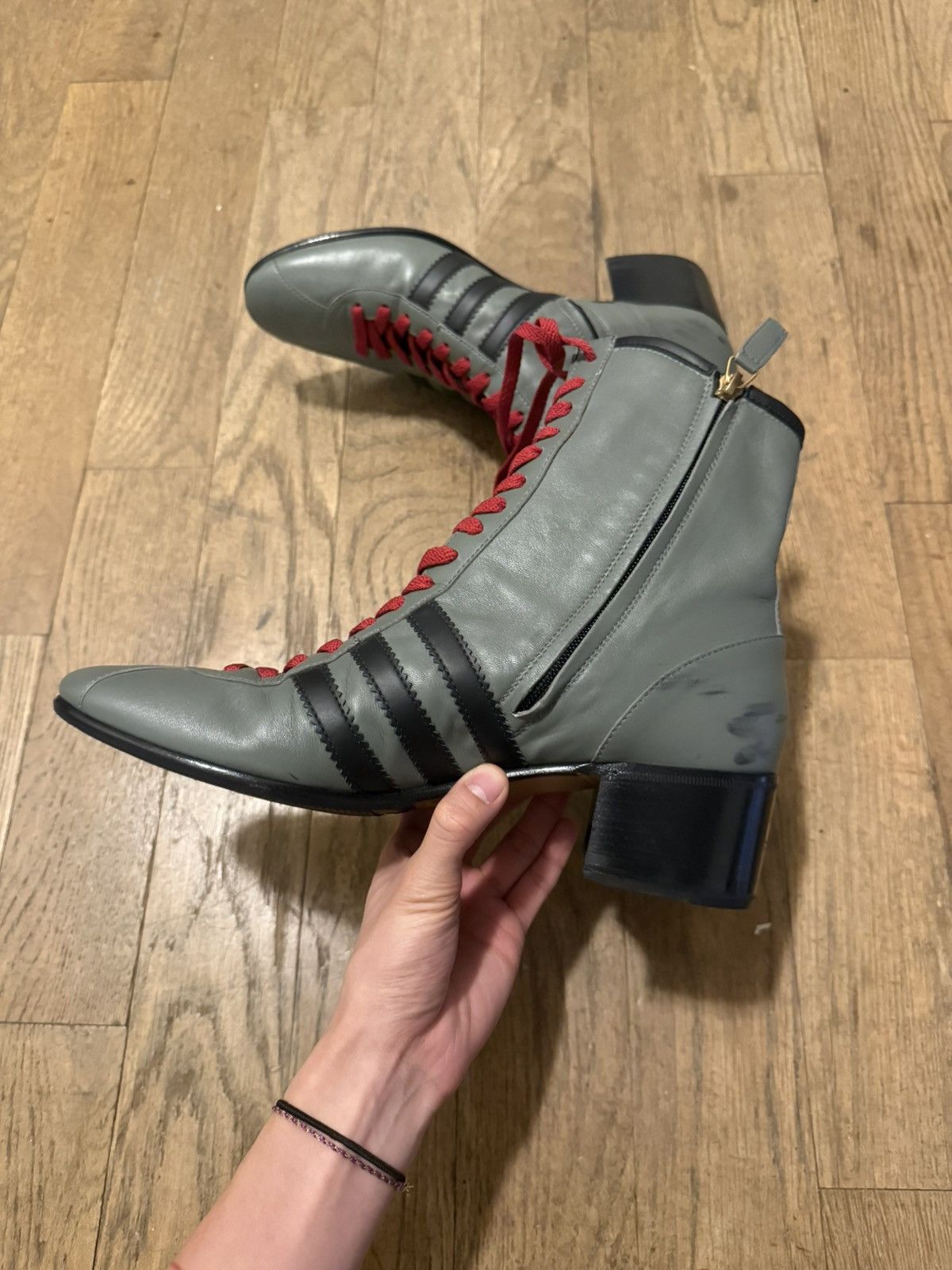 Adidas × Gucci Gucci x Adidas heeled boots in gray Size US 8 / EU 41 - 2 Thumbnail