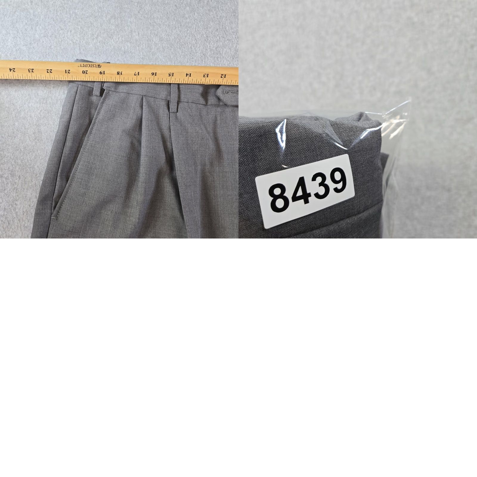 Berle Berle Mens Pants 42x31 Gray Dress Classic Pleated Polyester Blend Microfiber Front Zip Button Pockets Size US 42 / EU 58 - 9 Thumbnail