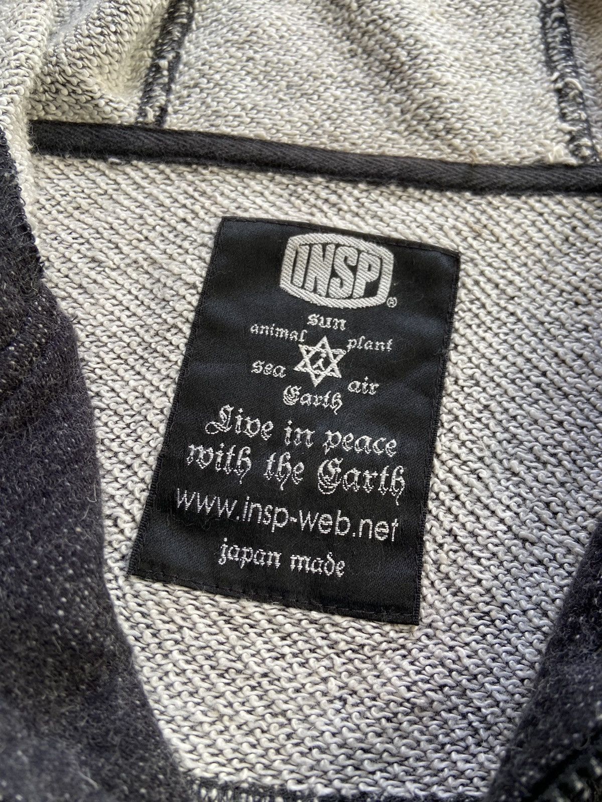 Japanese Brand INSP PUNK LIVE IN PEACE WITH THE EARTH ZIP HOODIE Size US XL / EU 56 / 4 - 11 Thumbnail
