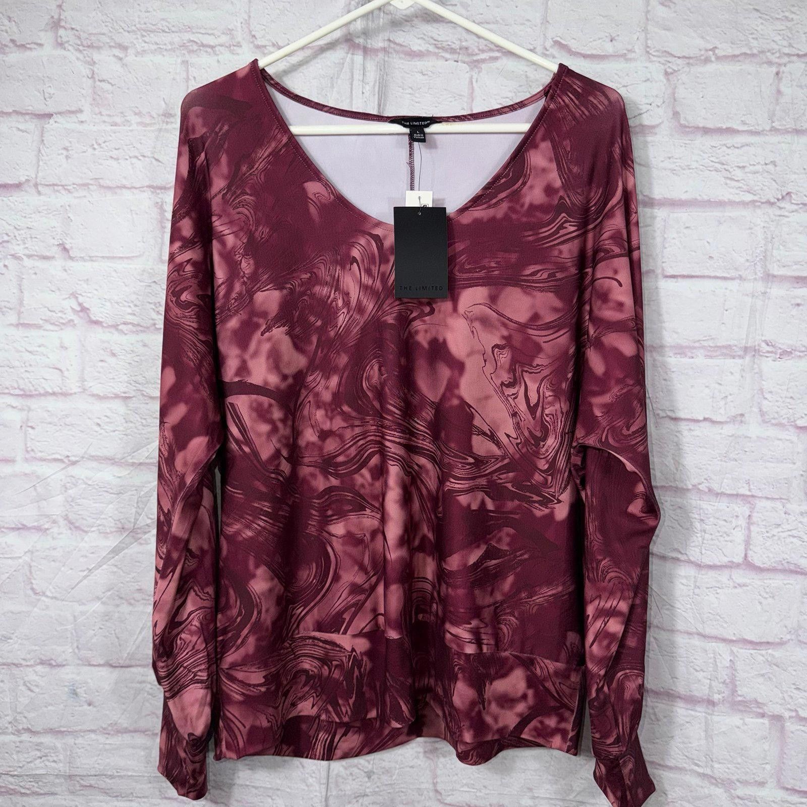 Other The Limited Large Women's Long Sleeve Patterned Top NWT Size L / US 10 / IT 46 - 1 Thumbnail