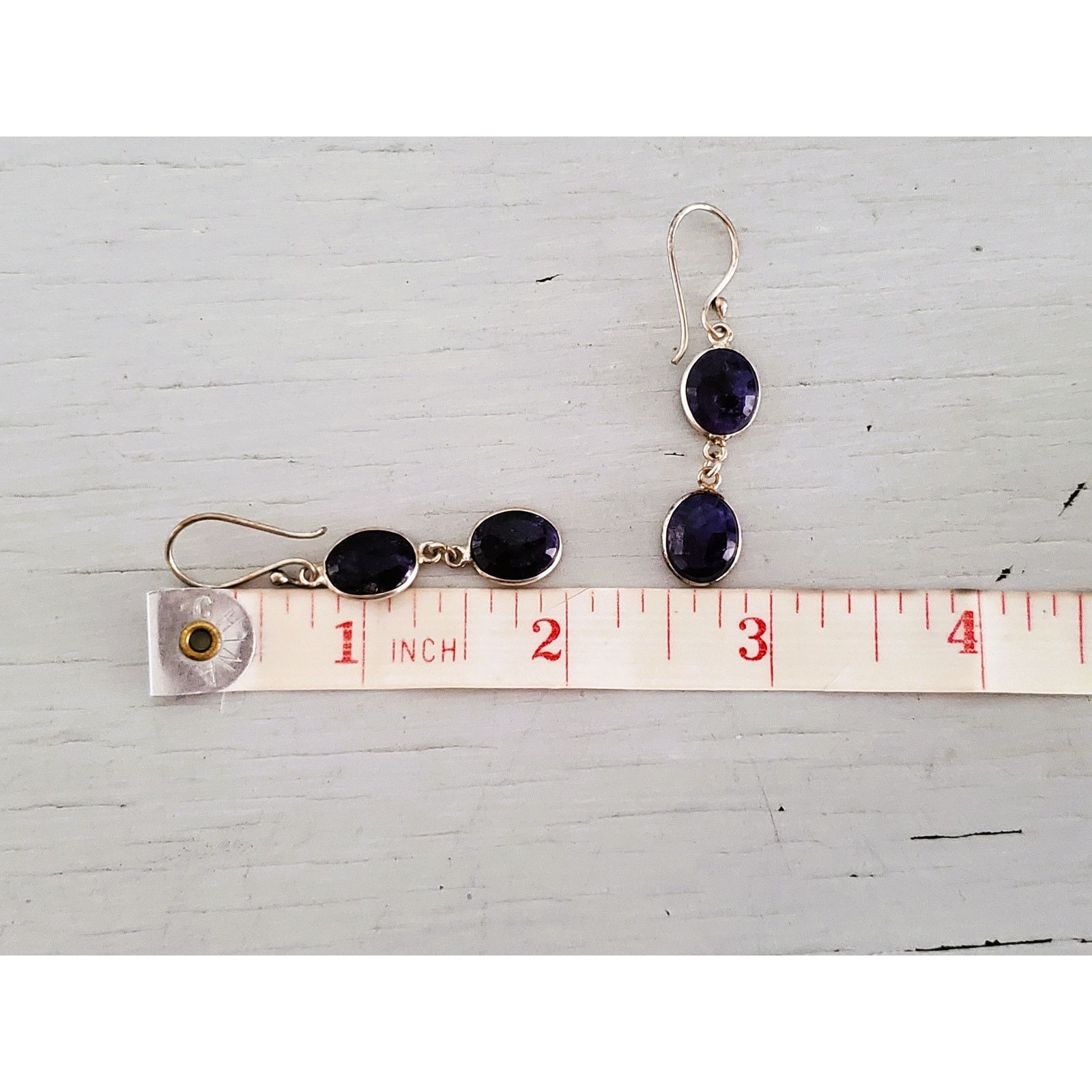 Other Sterling Silver Blue Glass Toggle Clasp Bracelet Earring Set Size ONE SIZE - 7 Thumbnail