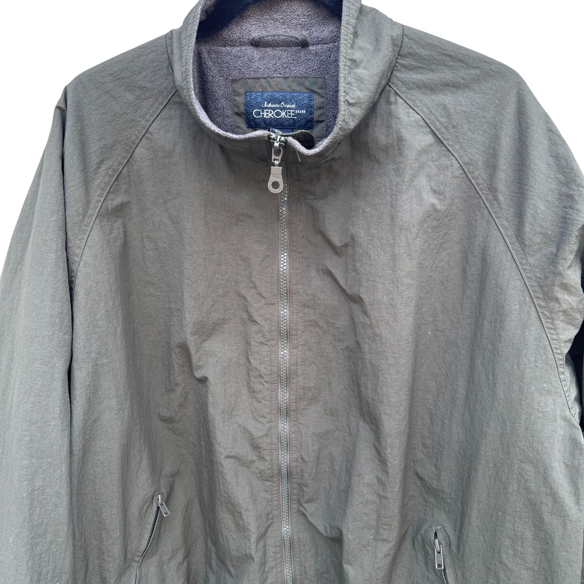 Cherokee Cherokee Vintage Mens Fleece Lined Olive Green XL Bomber Jac Size US XL / EU 56 / 4 - 3 Thumbnail
