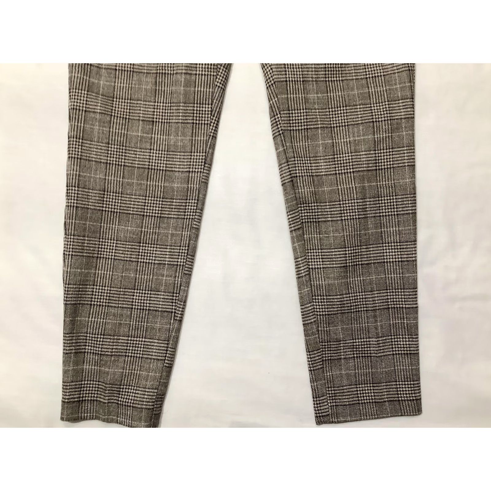 H&M H&M Plaid Tweed Dress Pants Womens 10 Beige Slim Tapered Elastic Waist Career Dress Pants Women Size 32" / US 10 / IT 46 - 3 Thumbnail