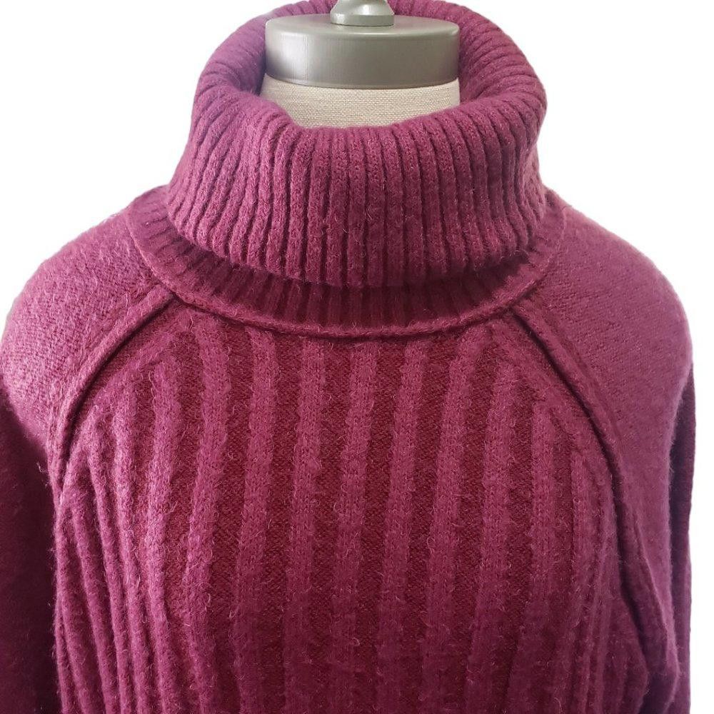 Free People CT775 Free People Ladies Burgundy Heavy Cowl Neck Sweater Size S / US 4 / IT 40 - 2 Thumbnail