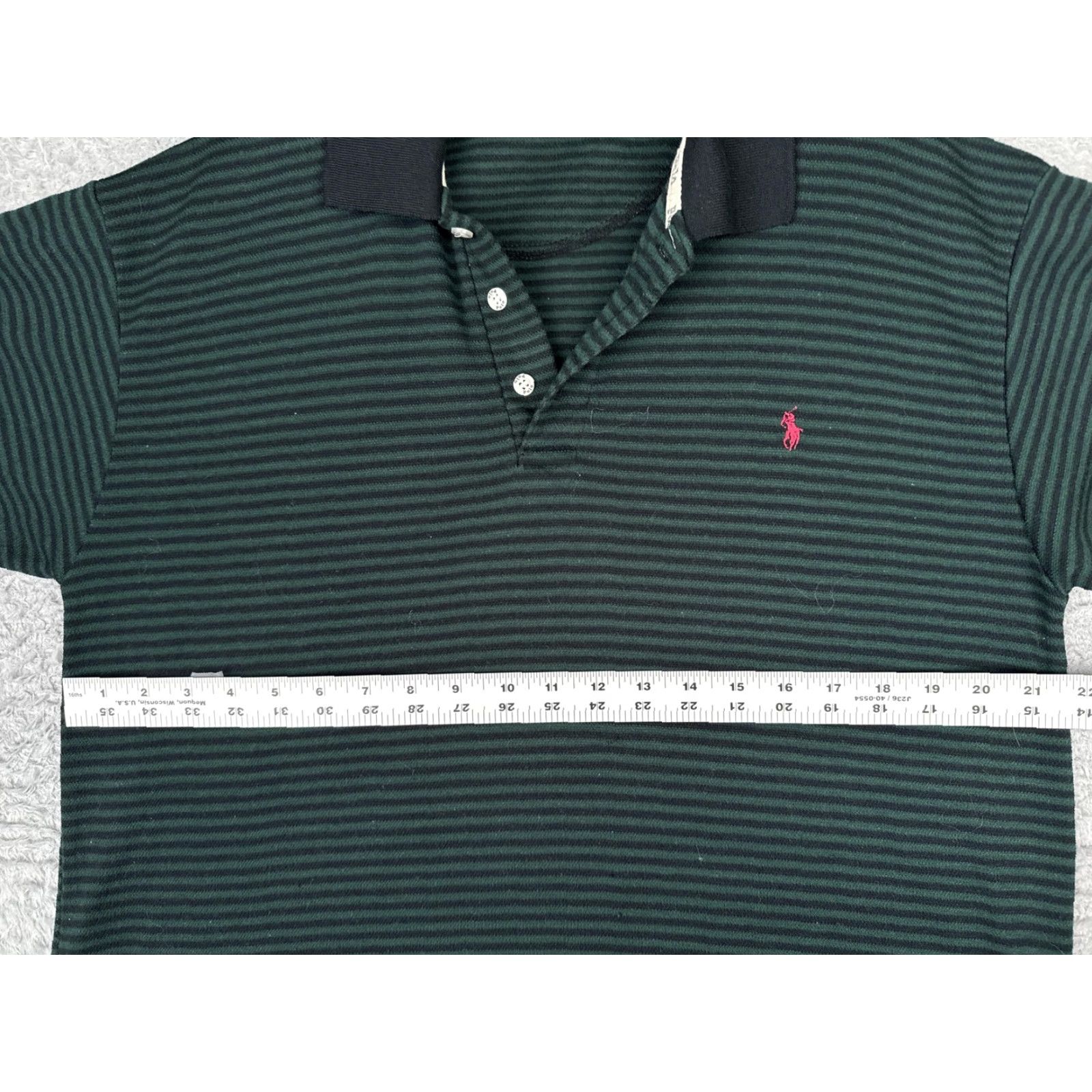 Polo Ralph Lauren Polo Ralph Lauren Polo Shirt Mens Large Green Striped Cotton Logo Casual Size US L / EU 52-54 / 3 - 7 Thumbnail