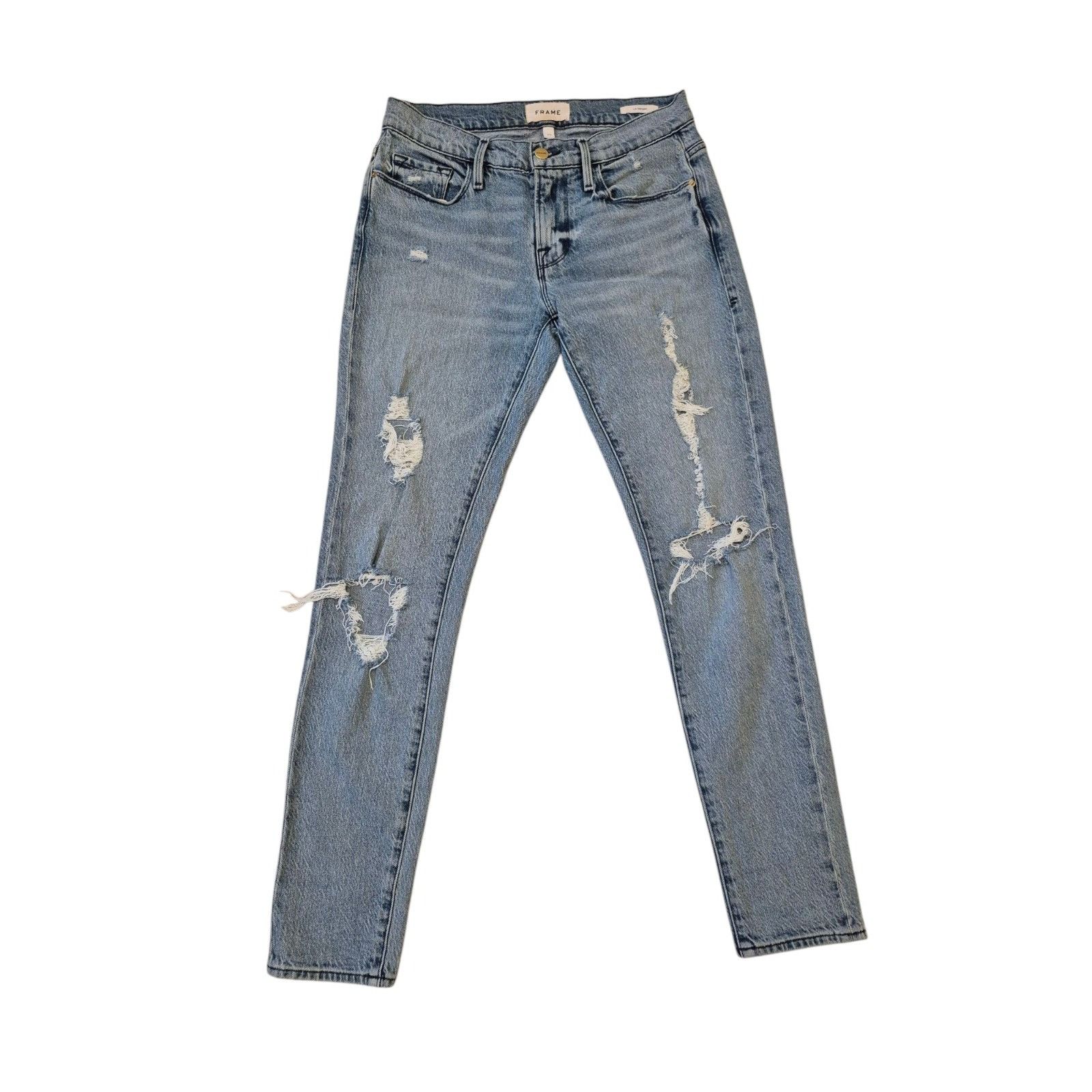 Frame FRAME le Garcon Distressed Jeans Mid Rise Skinny Jeans Mediu Size 25" / US 0 / IT 36 - 1 Thumbnail
