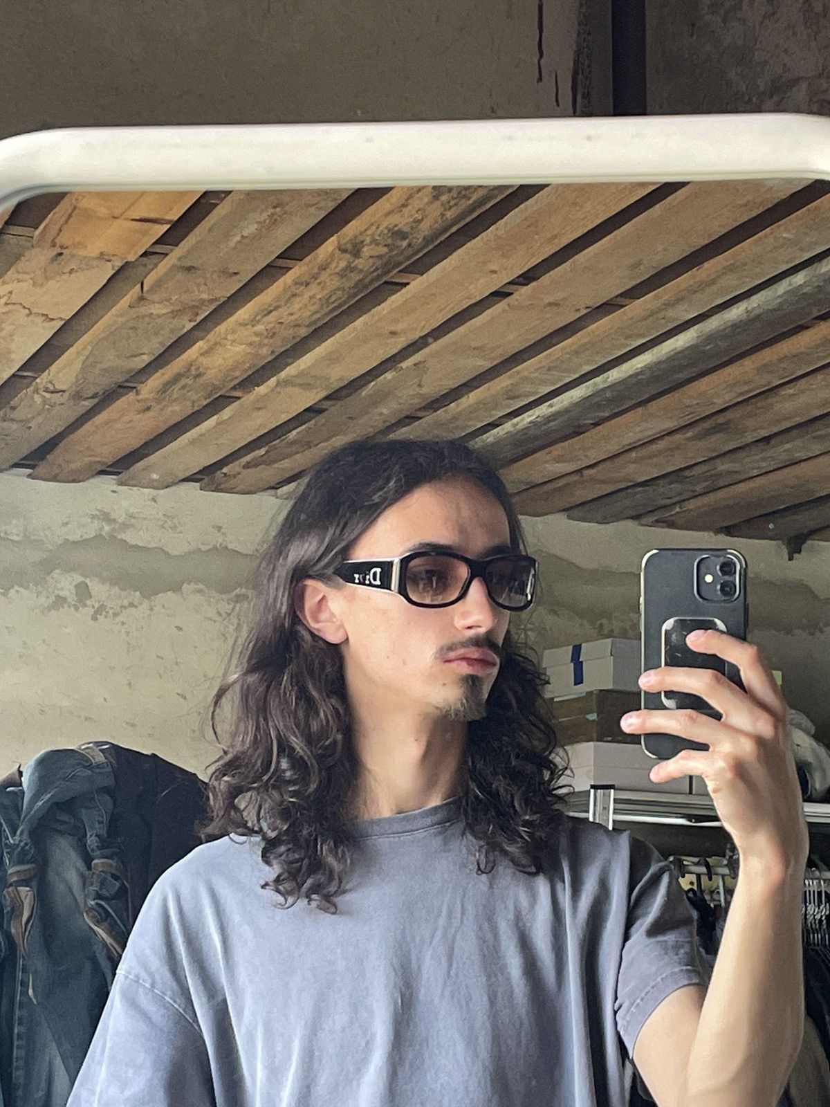 Designer × Dior × Vintage Black vintage retro y2k 00s heart big logo sunglasses Dior Size ONE SIZE - 4 Thumbnail