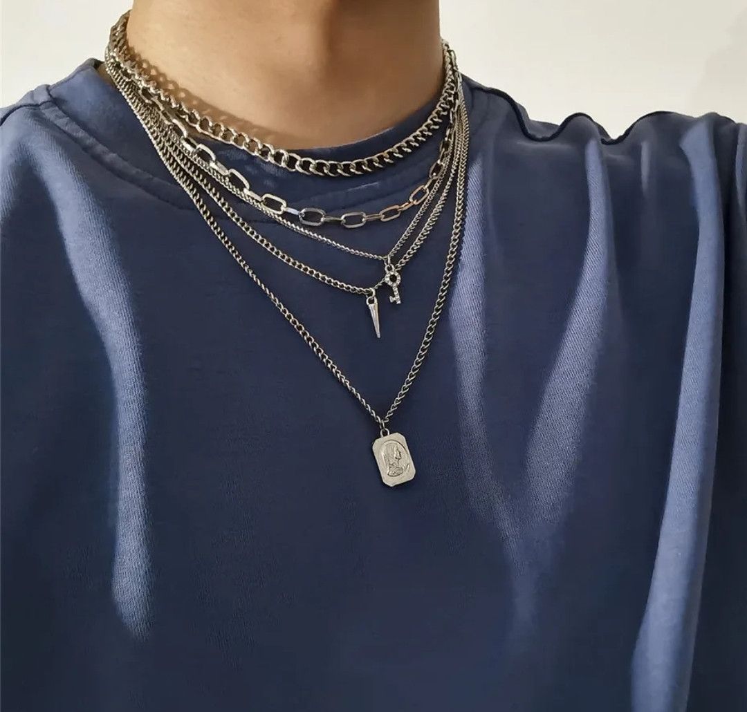 Jewelry Multi layer necklace set pendant spike key Size ONE SIZE - 2 Thumbnail