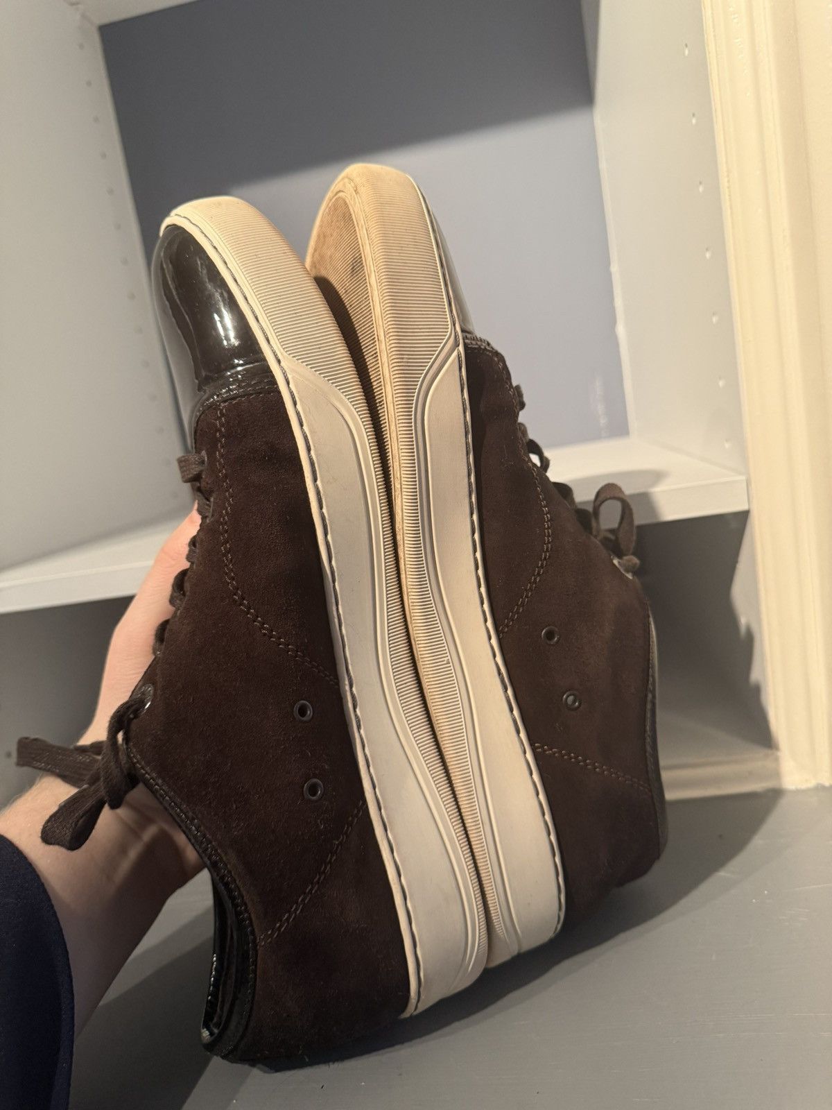 Lanvin Lanvin Low Top Brown Leather Sneakers Size 9 Size US 9 / EU 42 - 5 Thumbnail