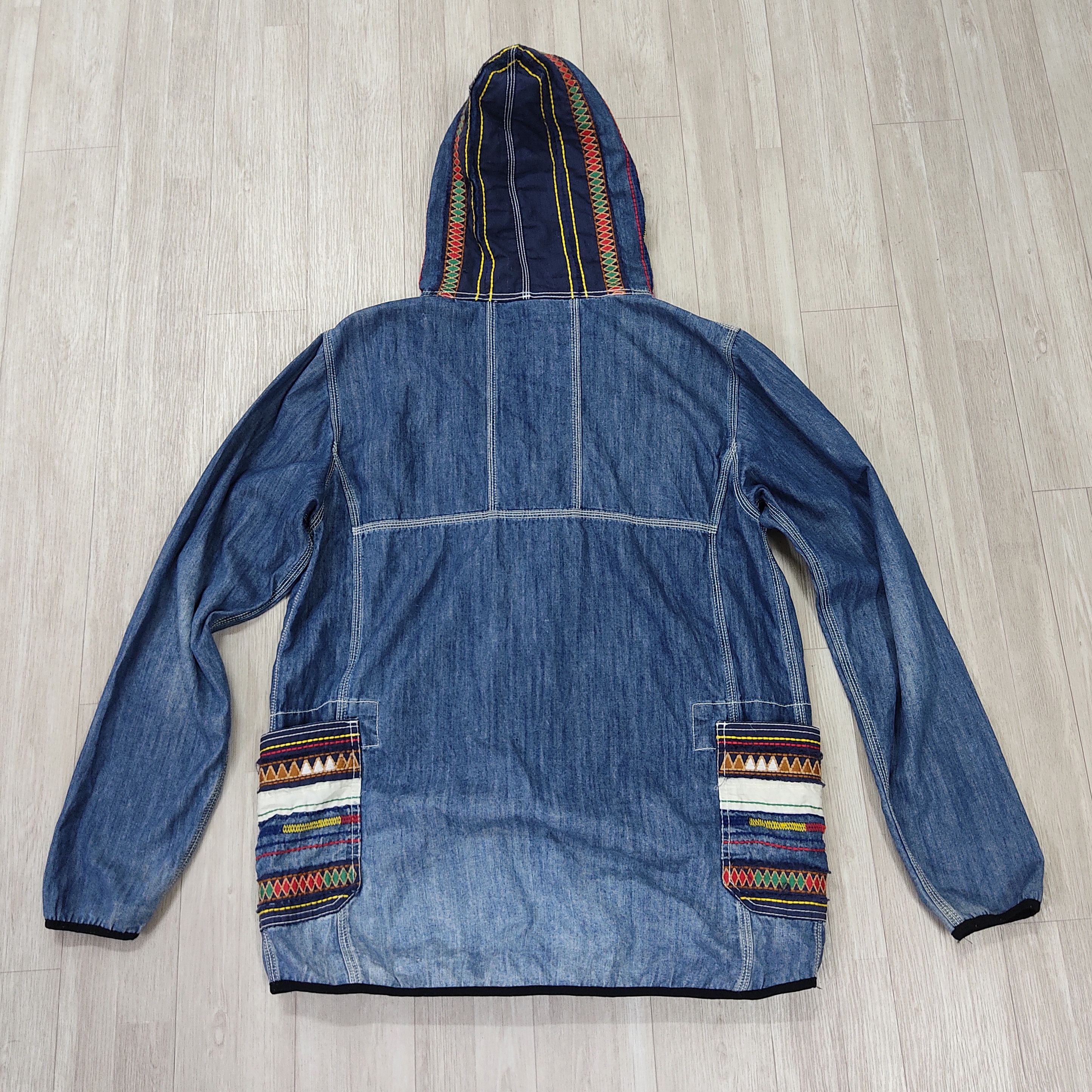 go slow caravan Native Embroidery Denim Mt. Parka Jacket Size US XL / EU 56 / 4 - 11 Thumbnail