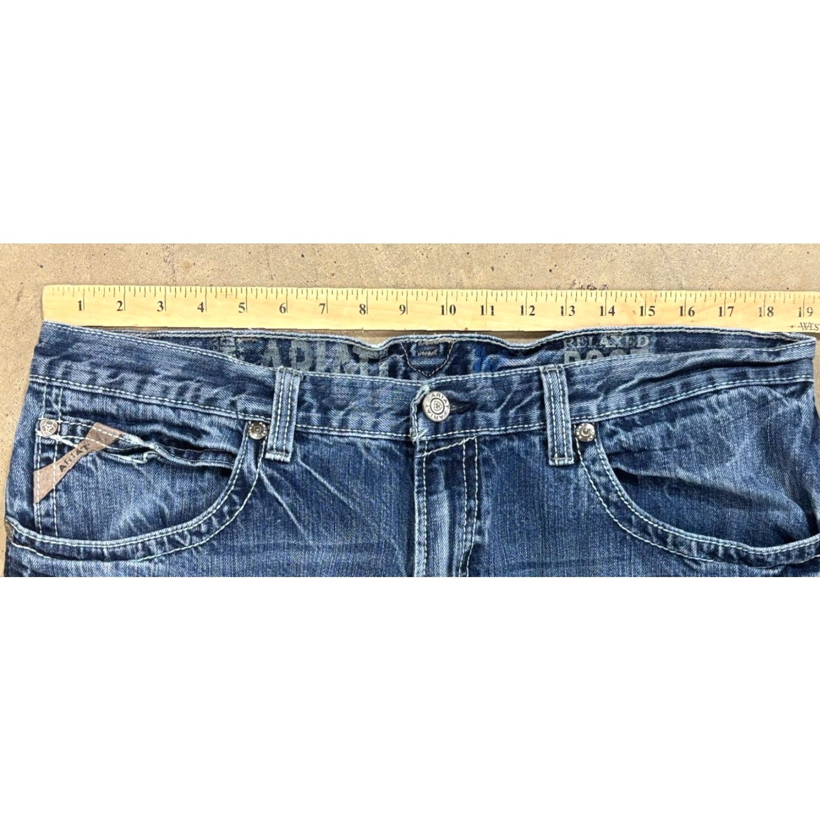 Ariat VINTAGE Ariat Mens Jeans Bootcut Relaxed Fit 38x26 Western Cowboy Medium Wash Denim Size US 38 / EU 54 - 7 Thumbnail