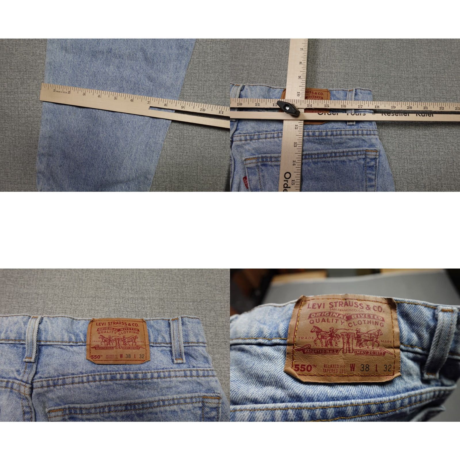 Levi's VINTAGE Levi's 550 Jeans Mens 36x32 Blue Relaxed Fit Light Wash Western Cowboy Jeans Size US 36 / EU 52 - 8 Thumbnail