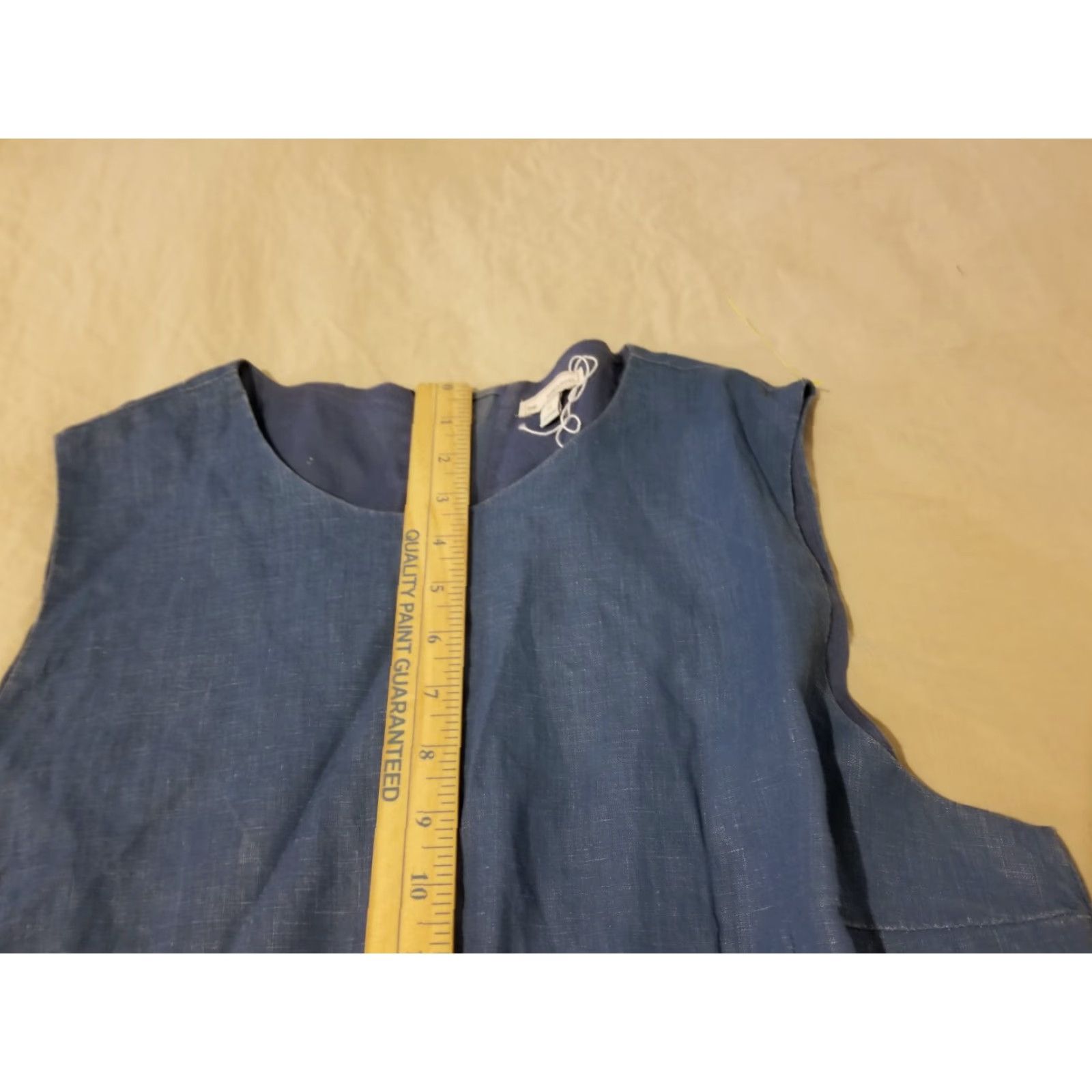 Gap Womens Gap Dress A-Line Linen Blue Midi Size 14 Regular Short Sleeve? Size XL / US 12-14 / IT 48-50 - 5 Thumbnail